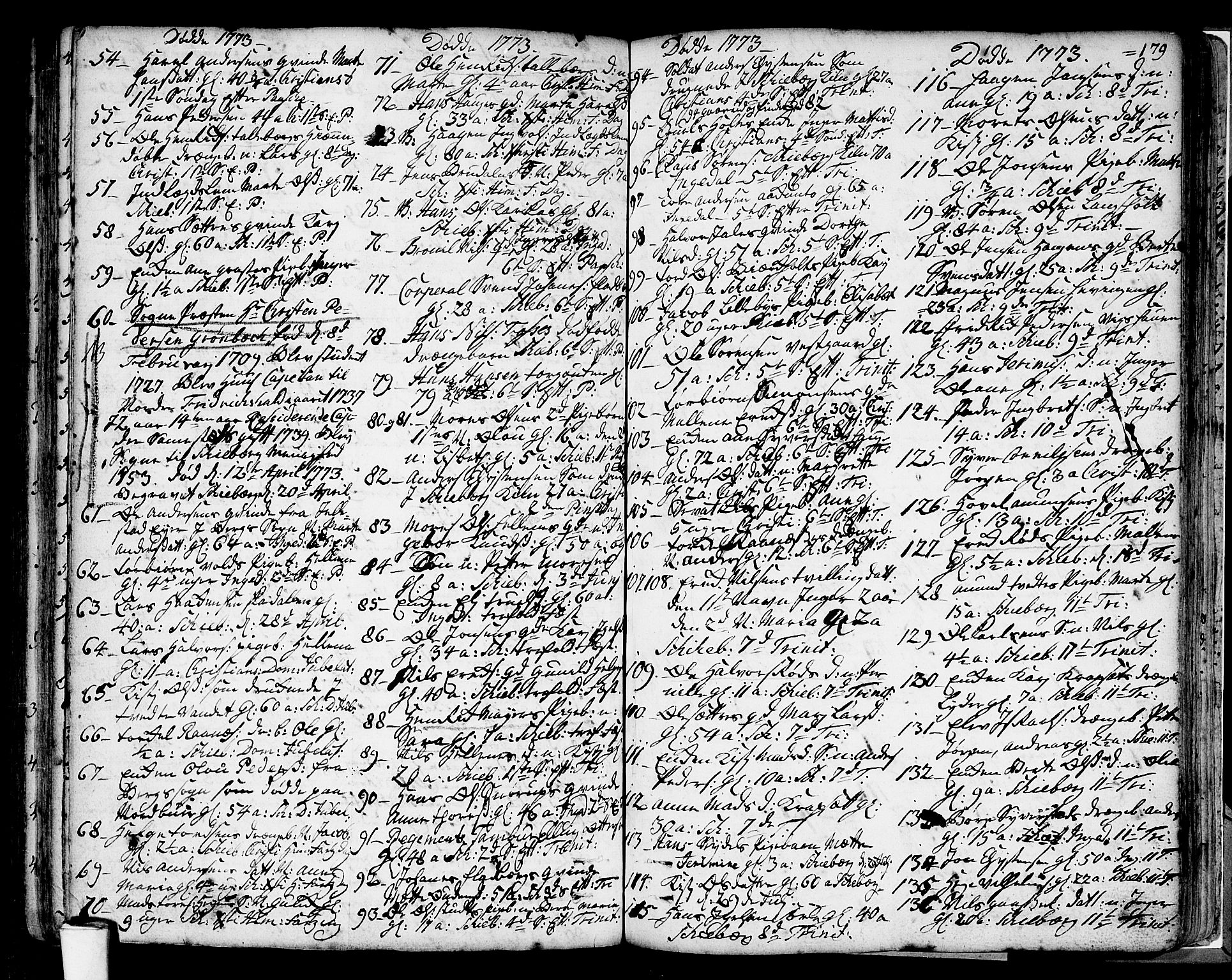 Skjeberg prestekontor Kirkebøker, SAO/A-10923/F/Fa/L0002: Parish register (official) no. I 2, 1726-1791, p. 179