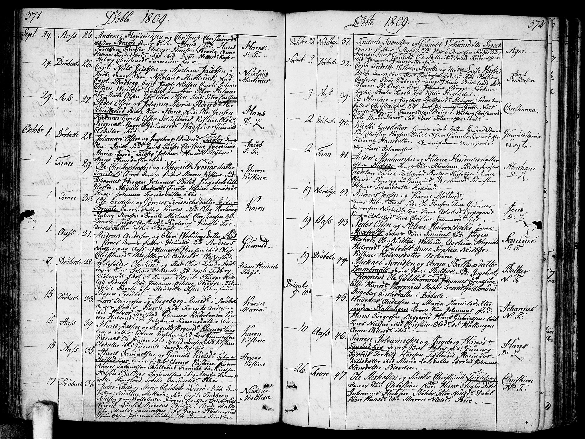 Ås prestekontor Kirkebøker, AV/SAO-A-10894/F/Fa/L0002: Parish register (official) no. I 2, 1778-1813, p. 371-372