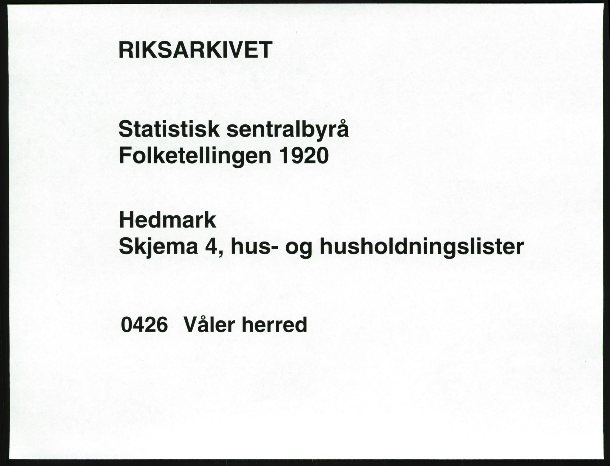 SAH, 1920 census for Våler (Hedmark), 1920, p. 43