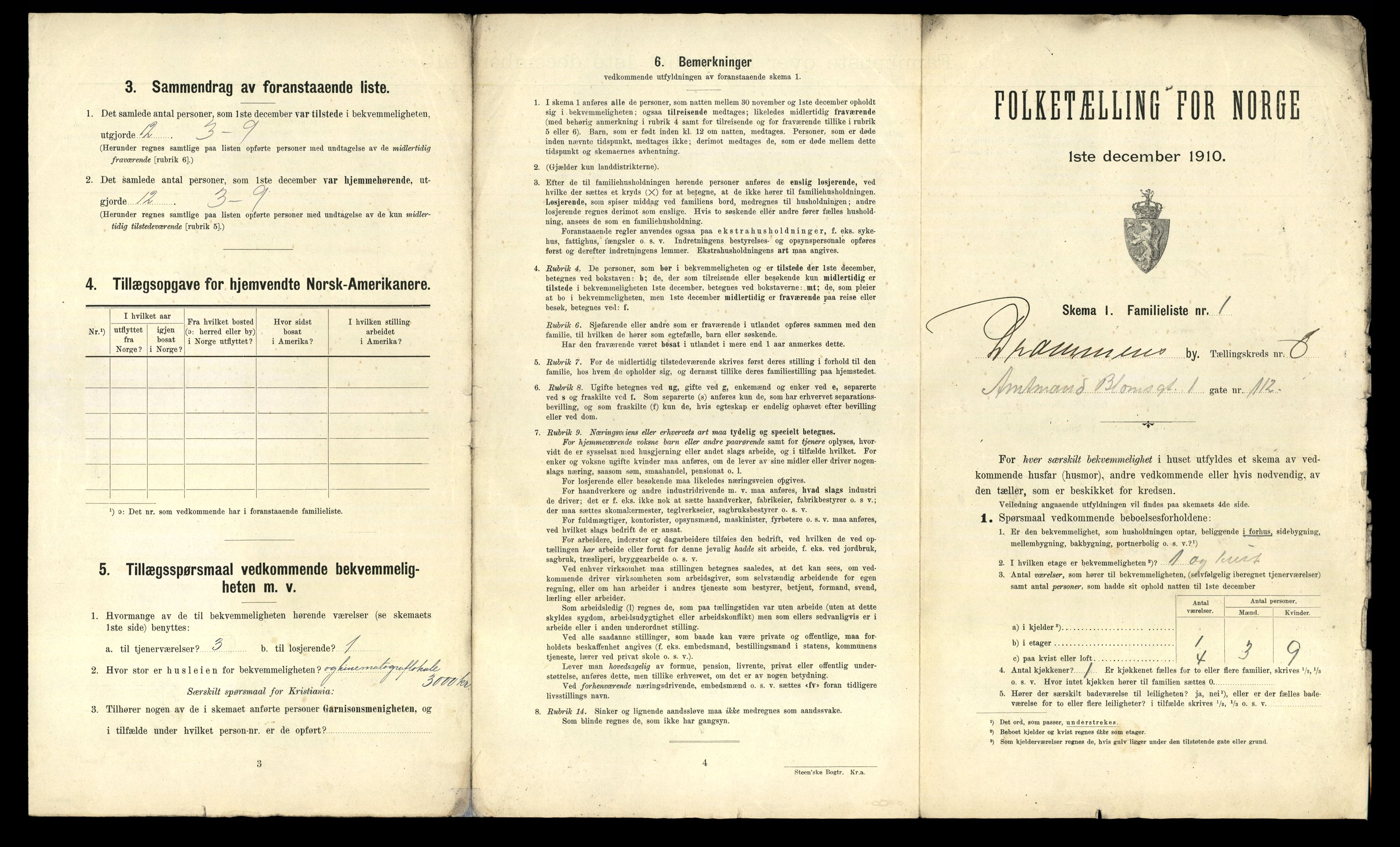 RA, 1910 census for Drammen, 1910, p. 3926