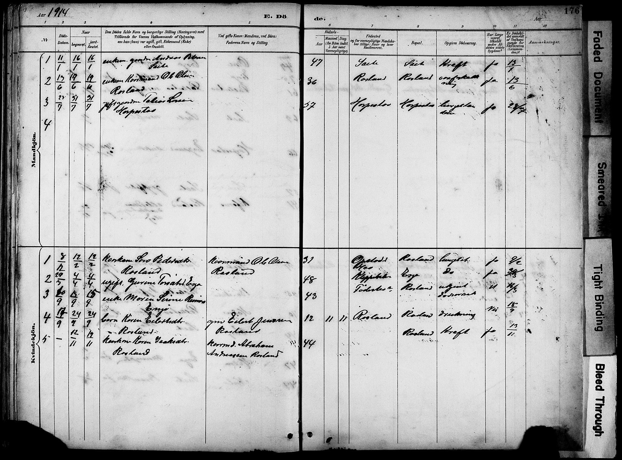 Klepp sokneprestkontor, SAST/A-101803/001/3/30BB/L0005: Parish register (copy) no. B 5, 1889-1918, p. 176