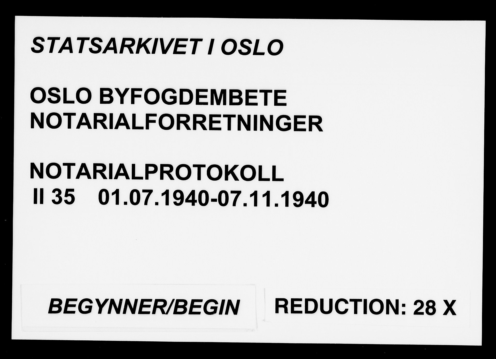 Oslo byfogd avd. I, SAO/A-10220/L/Lb/Lbb/L0035: Notarialprotokoll, rekke II: Vigsler, 1940
