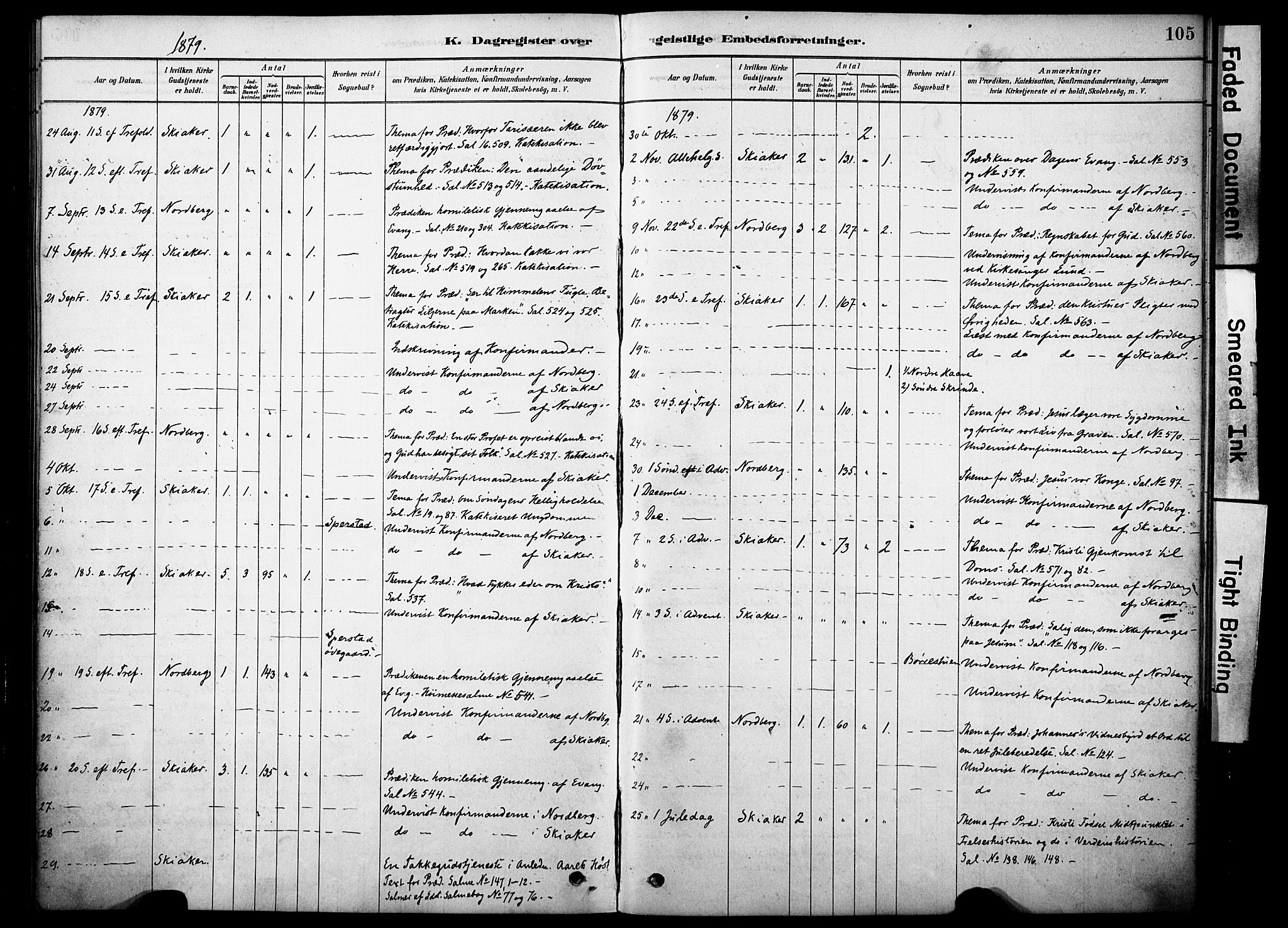 Skjåk prestekontor, SAH/PREST-072/H/Ha/Haa/L0002: Parish register (official) no. 2, 1878-1907, p. 105