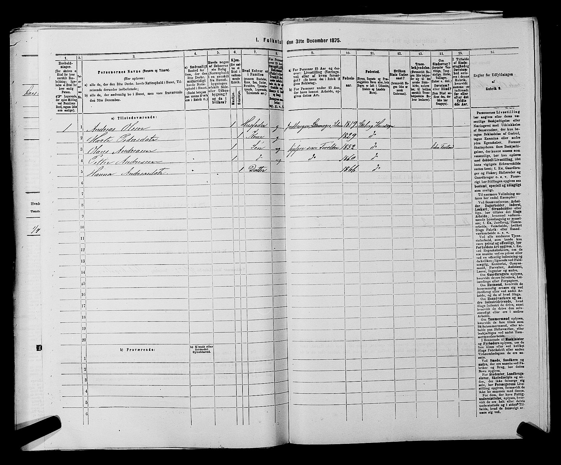 RA, 1875 census for 0115P Skjeberg, 1875, p. 815