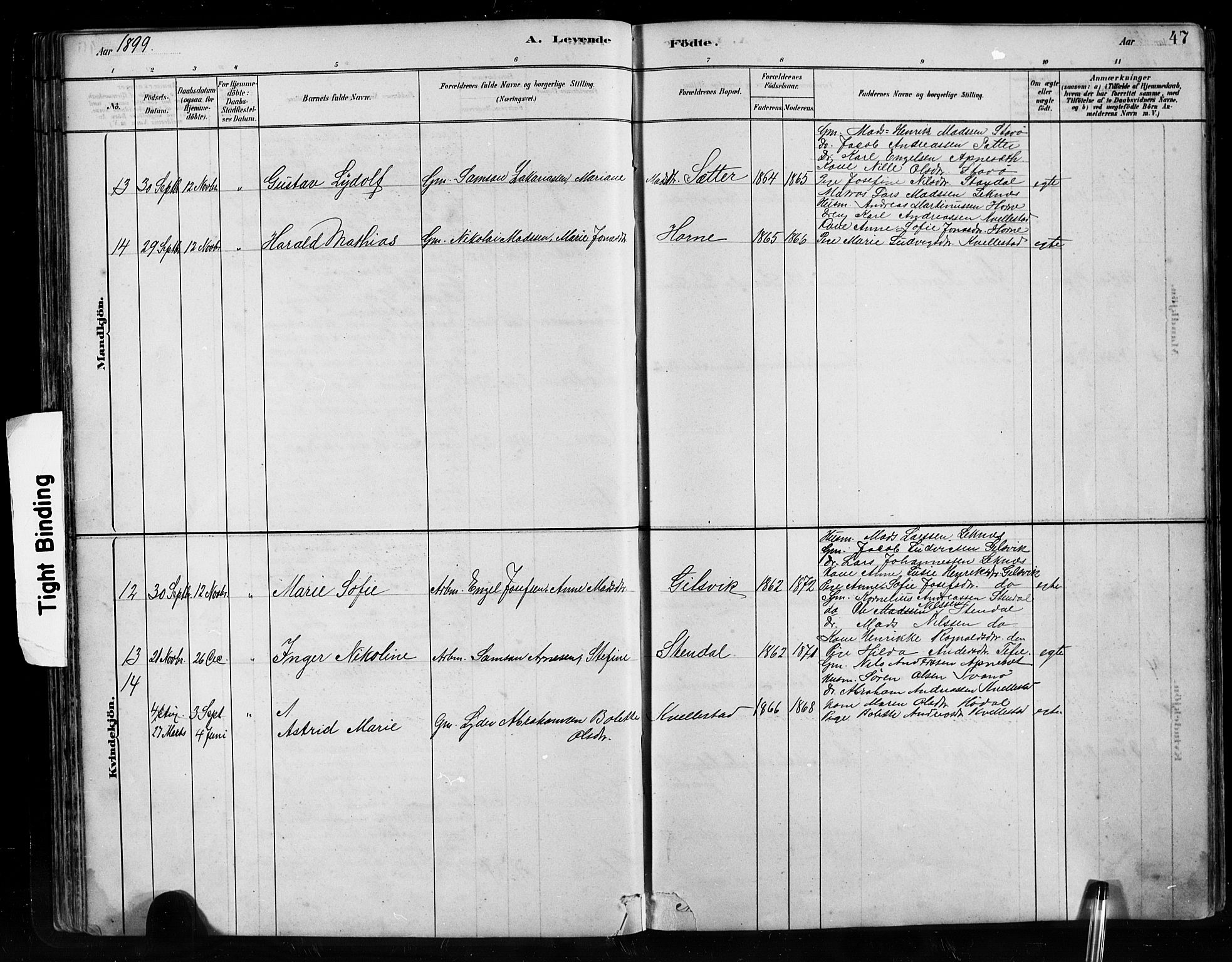 Førde sokneprestembete, SAB/A-79901/H/Hab/Habe/L0001: Parish register (copy) no. E 1, 1881-1920, p. 47