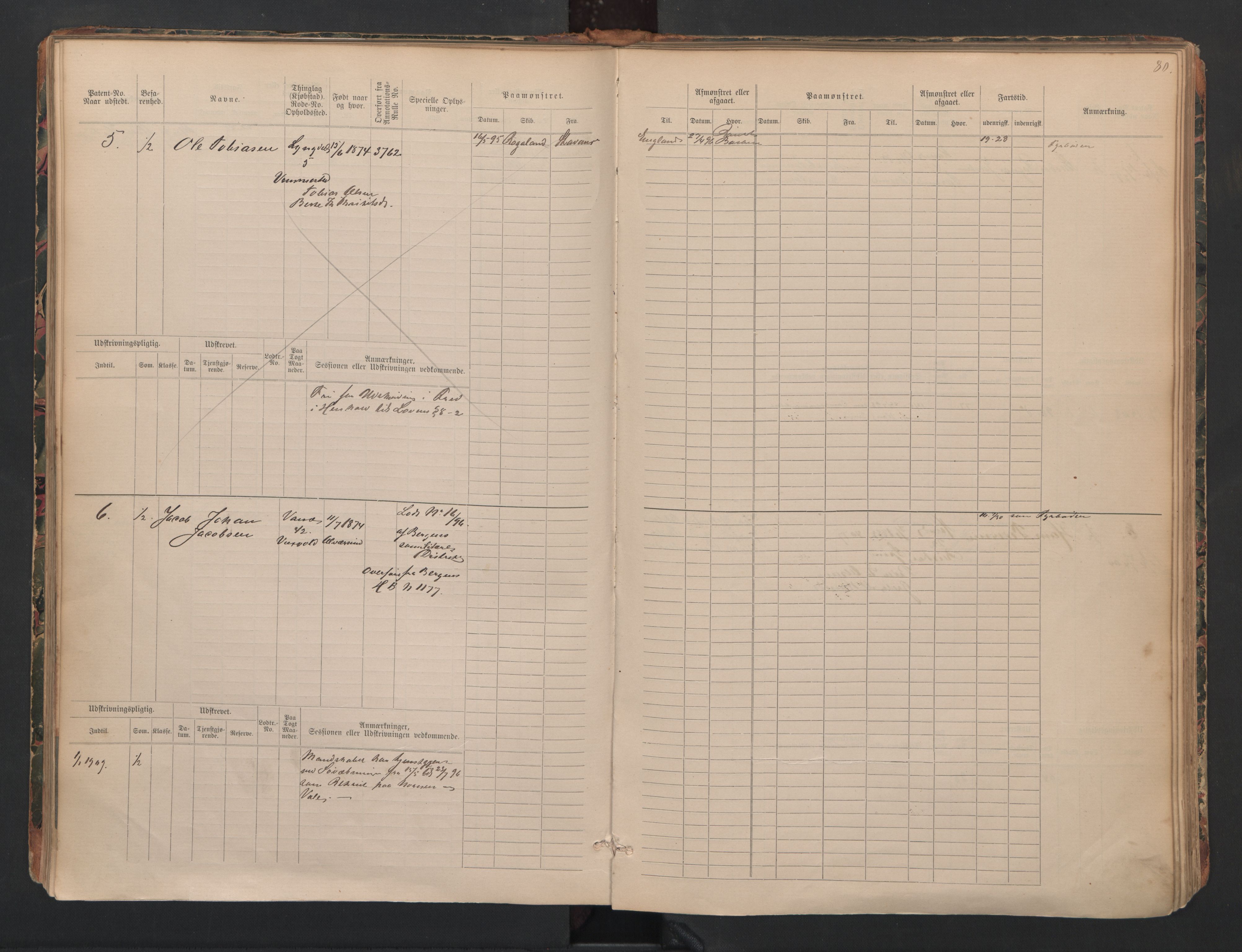 Farsund mønstringskrets, AV/SAK-2031-0017/F/Fb/L0024: Hovedrulle B nr 1-192 med register, annotasjonsrulle B nr 1-2, Z-16, 1884-1945, p. 35