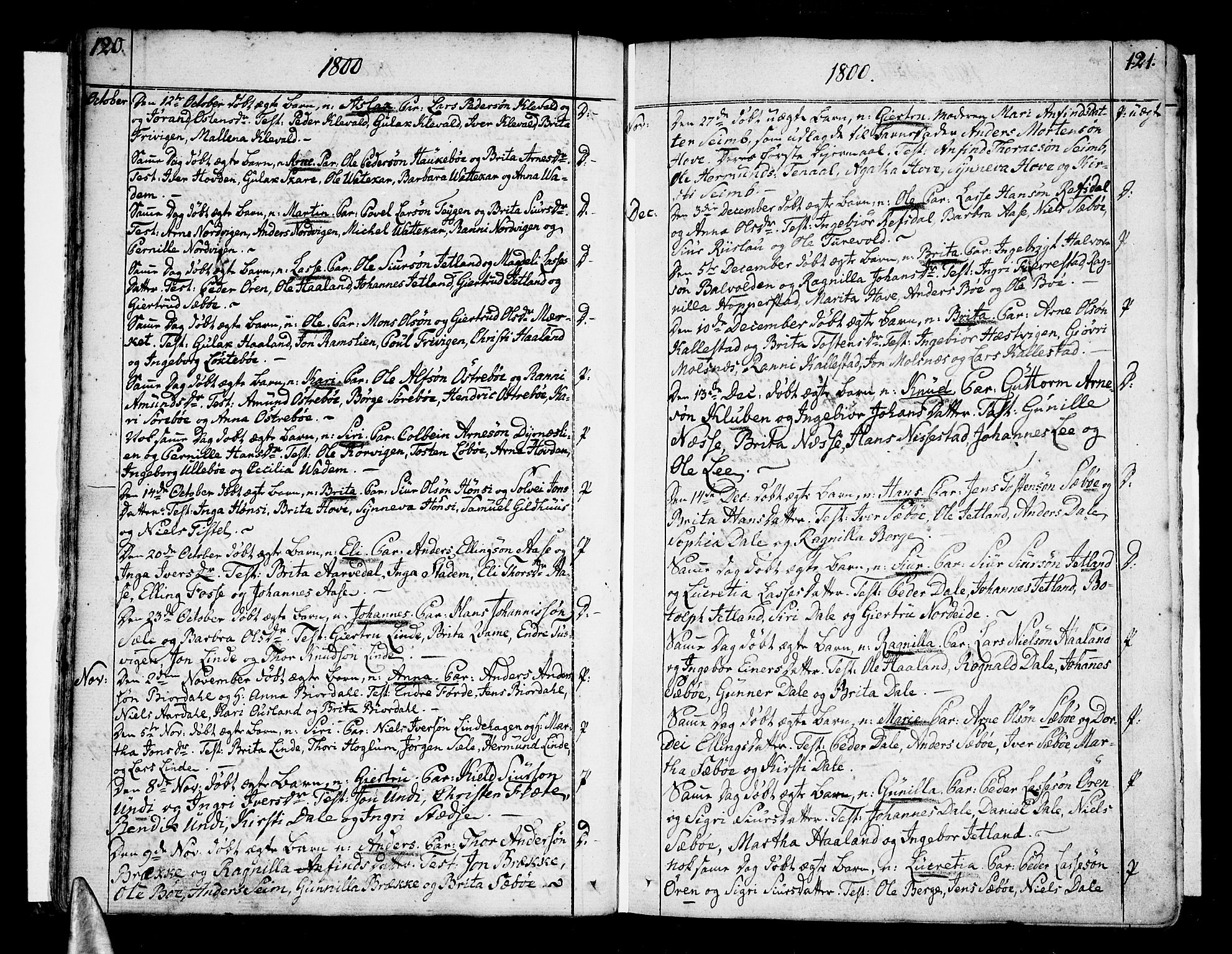 Vik sokneprestembete, AV/SAB-A-81501/H/Haa/Haaa/L0005: Parish register (official) no. A 5, 1787-1820, p. 120-121