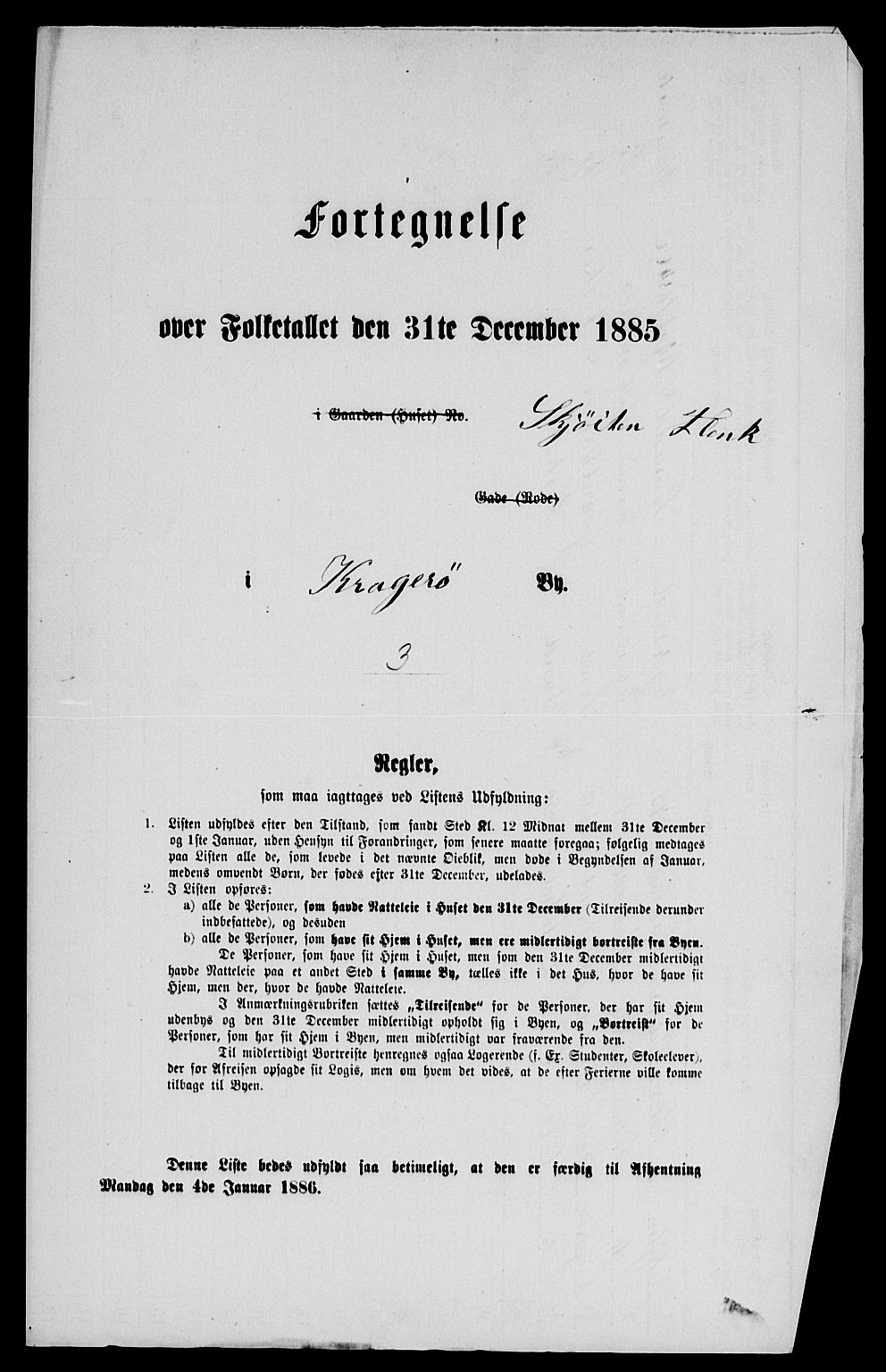 SAKO, 1885 census for 0801 Kragerø, 1885, p. 452