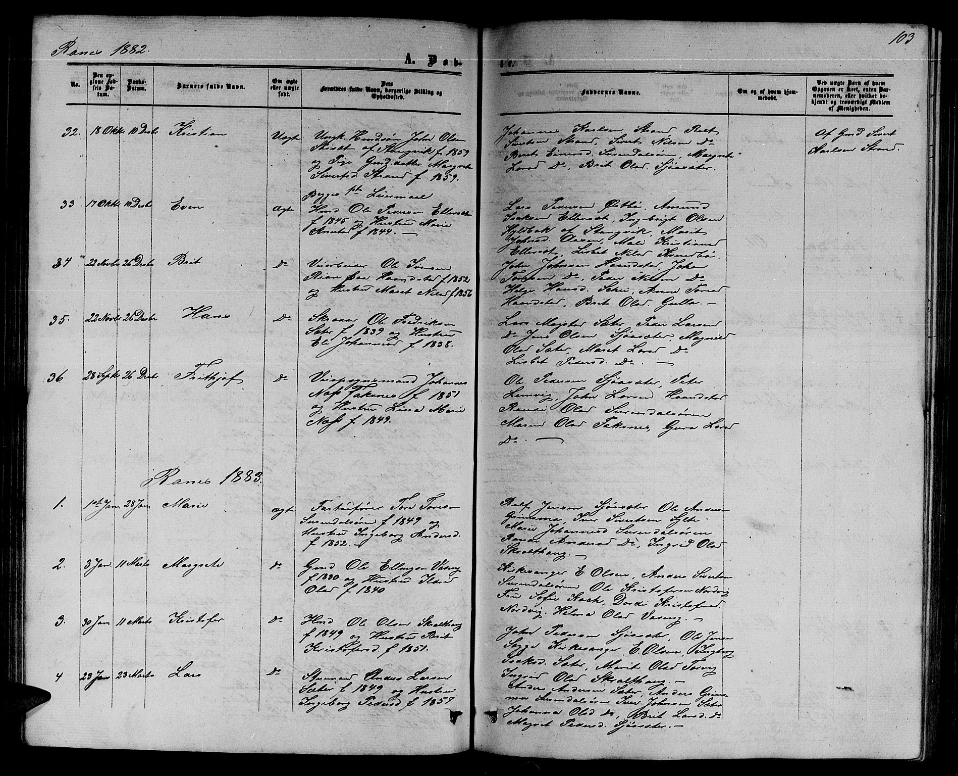 Ministerialprotokoller, klokkerbøker og fødselsregistre - Møre og Romsdal, SAT/A-1454/595/L1051: Parish register (copy) no. 595C03, 1866-1891, p. 103