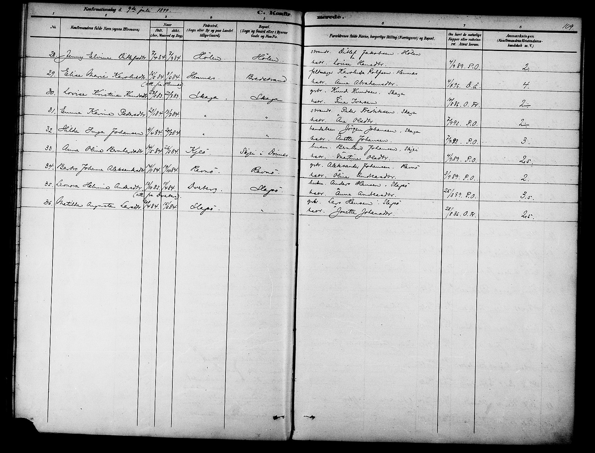 Ministerialprotokoller, klokkerbøker og fødselsregistre - Nordland, AV/SAT-A-1459/834/L0508: Parish register (official) no. 834A06, 1892-1901, p. 109