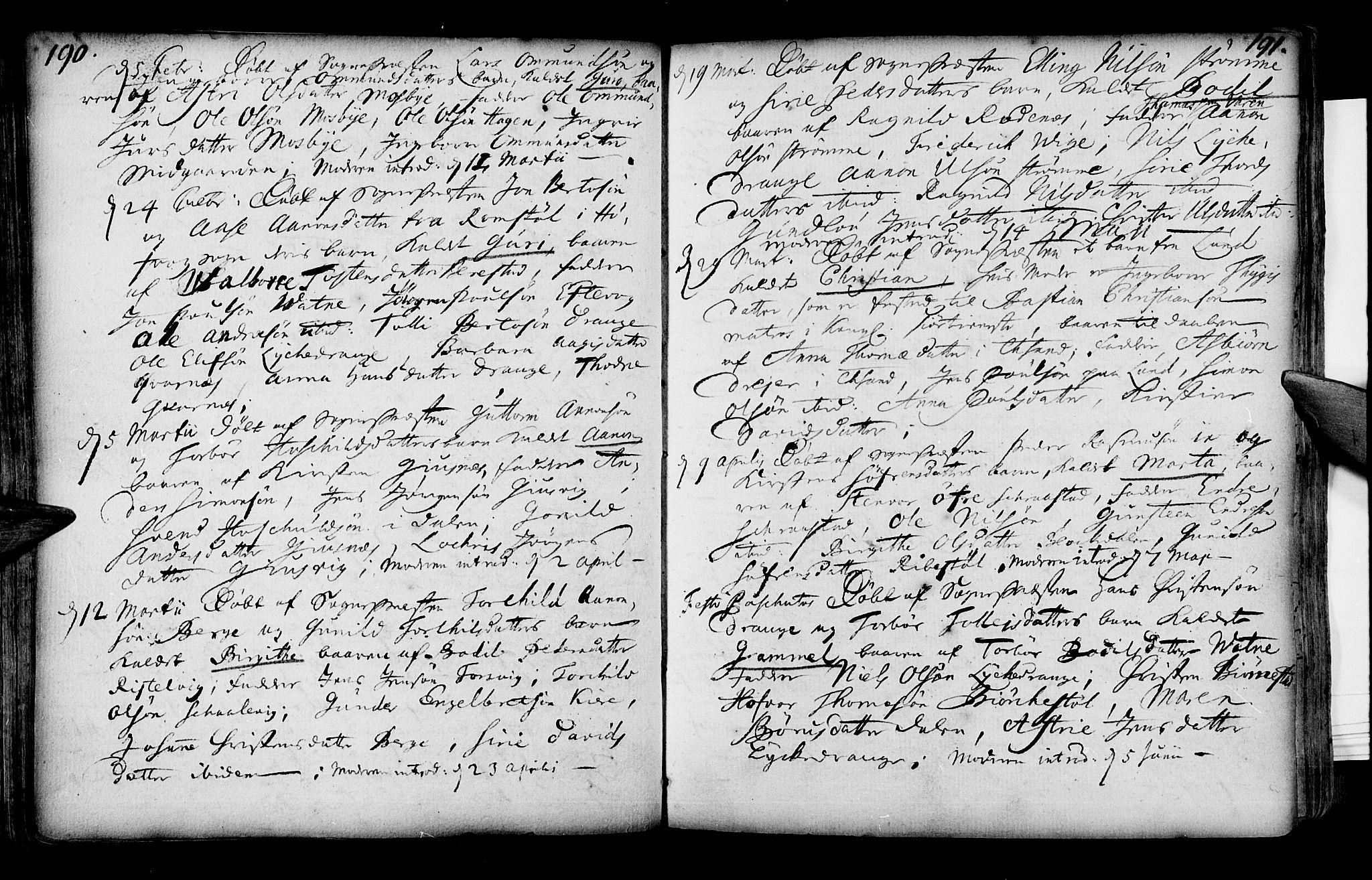 Oddernes sokneprestkontor, AV/SAK-1111-0033/F/Fa/Faa/L0001: Parish register (official) no. A 1, 1692-1718, p. 190-191