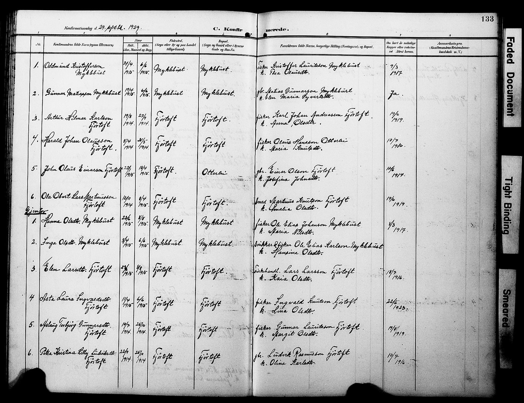 Ministerialprotokoller, klokkerbøker og fødselsregistre - Møre og Romsdal, AV/SAT-A-1454/538/L0524: Parish register (copy) no. 538C02, 1901-1931, p. 133