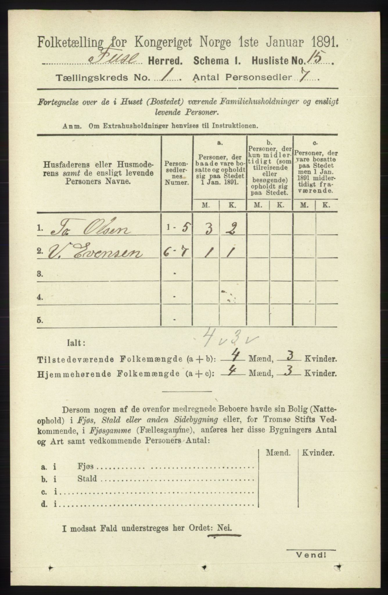 RA, 1891 census for 1241 Fusa, 1891, p. 56