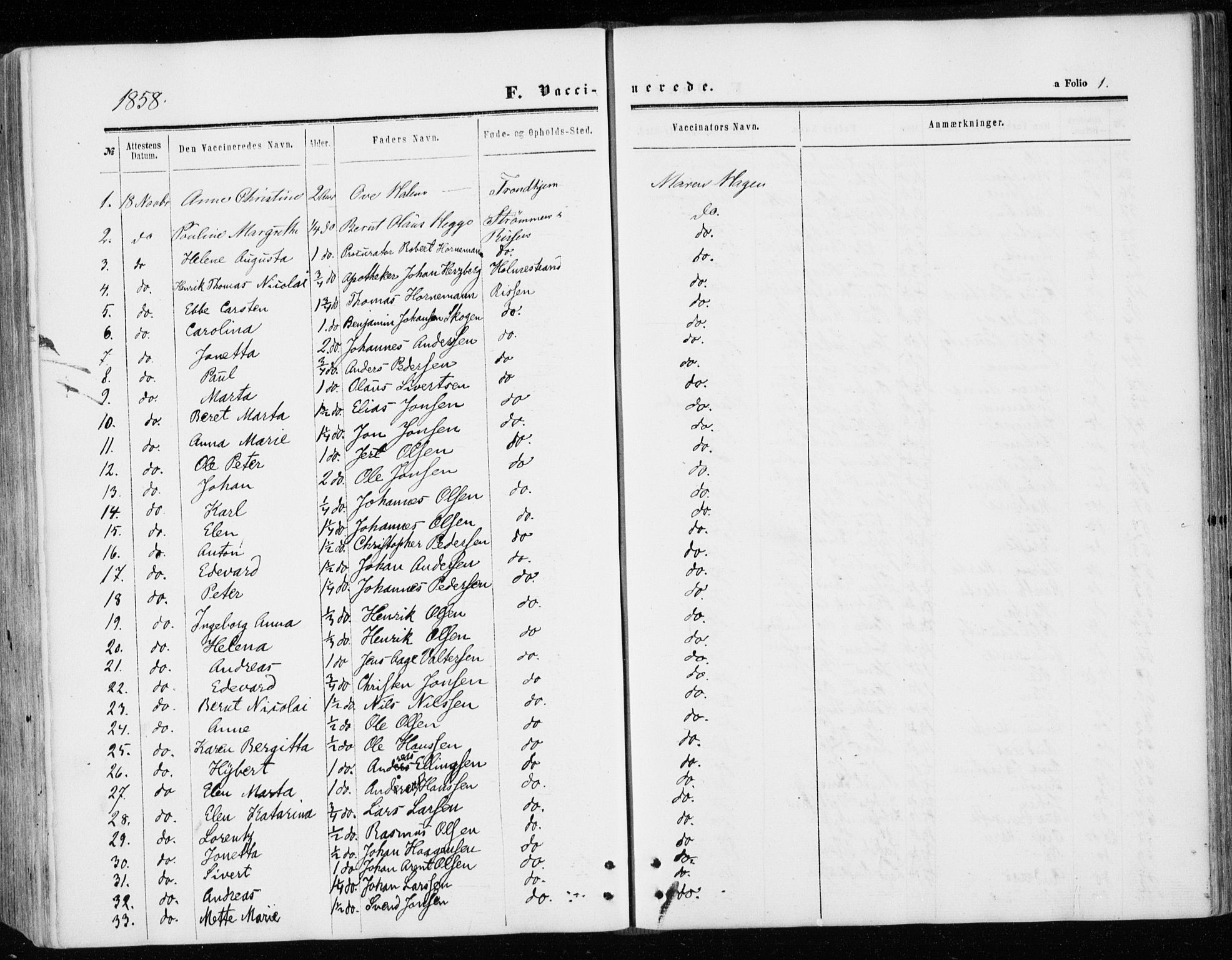 Ministerialprotokoller, klokkerbøker og fødselsregistre - Sør-Trøndelag, SAT/A-1456/646/L0612: Parish register (official) no. 646A10, 1858-1869, p. 1
