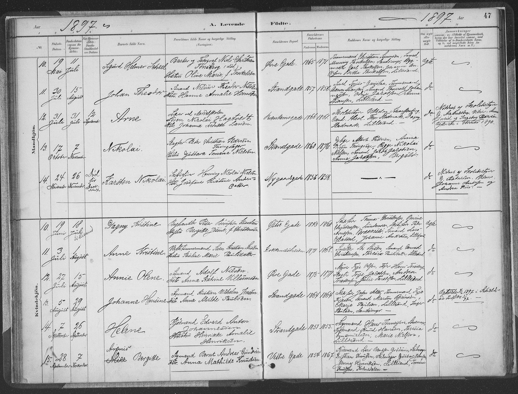 Vestre Moland sokneprestkontor, AV/SAK-1111-0046/F/Fa/Faa/L0001: Parish register (official) no. A 1, 1884-1899, p. 48