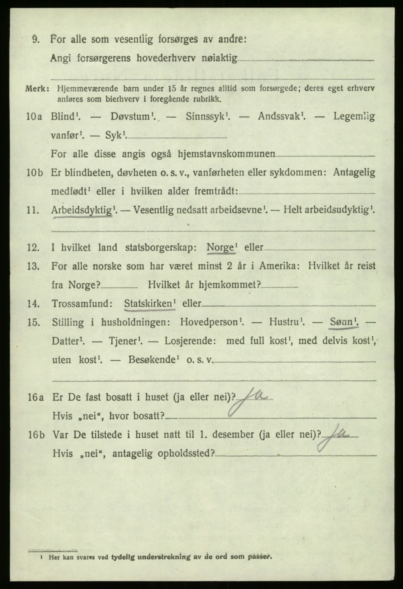 SAB, 1920 census for Gaular, 1920, p. 6901