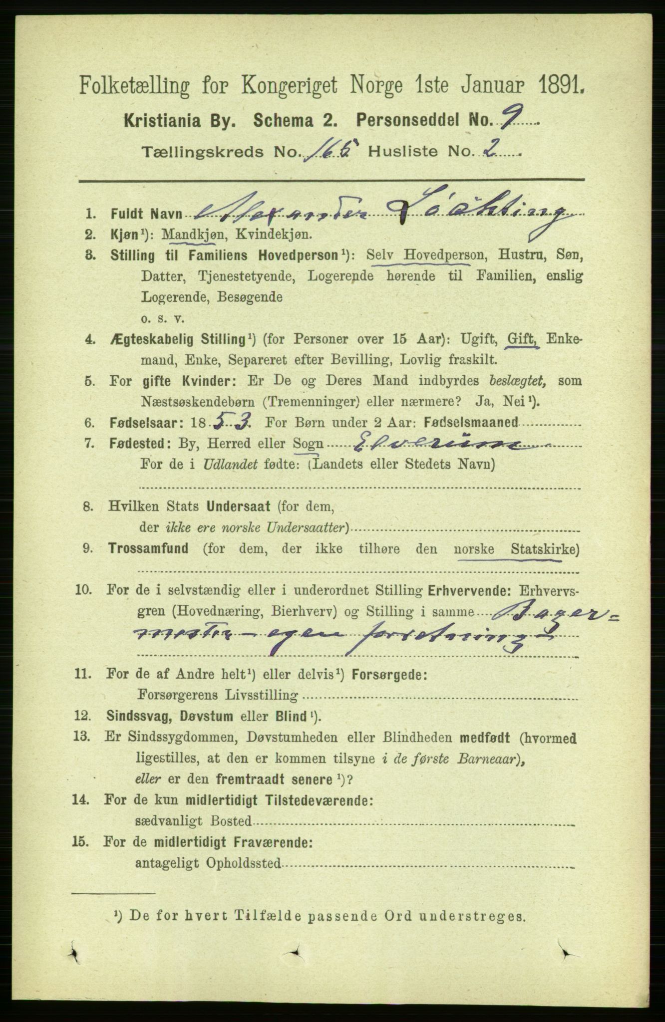 RA, 1891 census for 0301 Kristiania, 1891, p. 95387