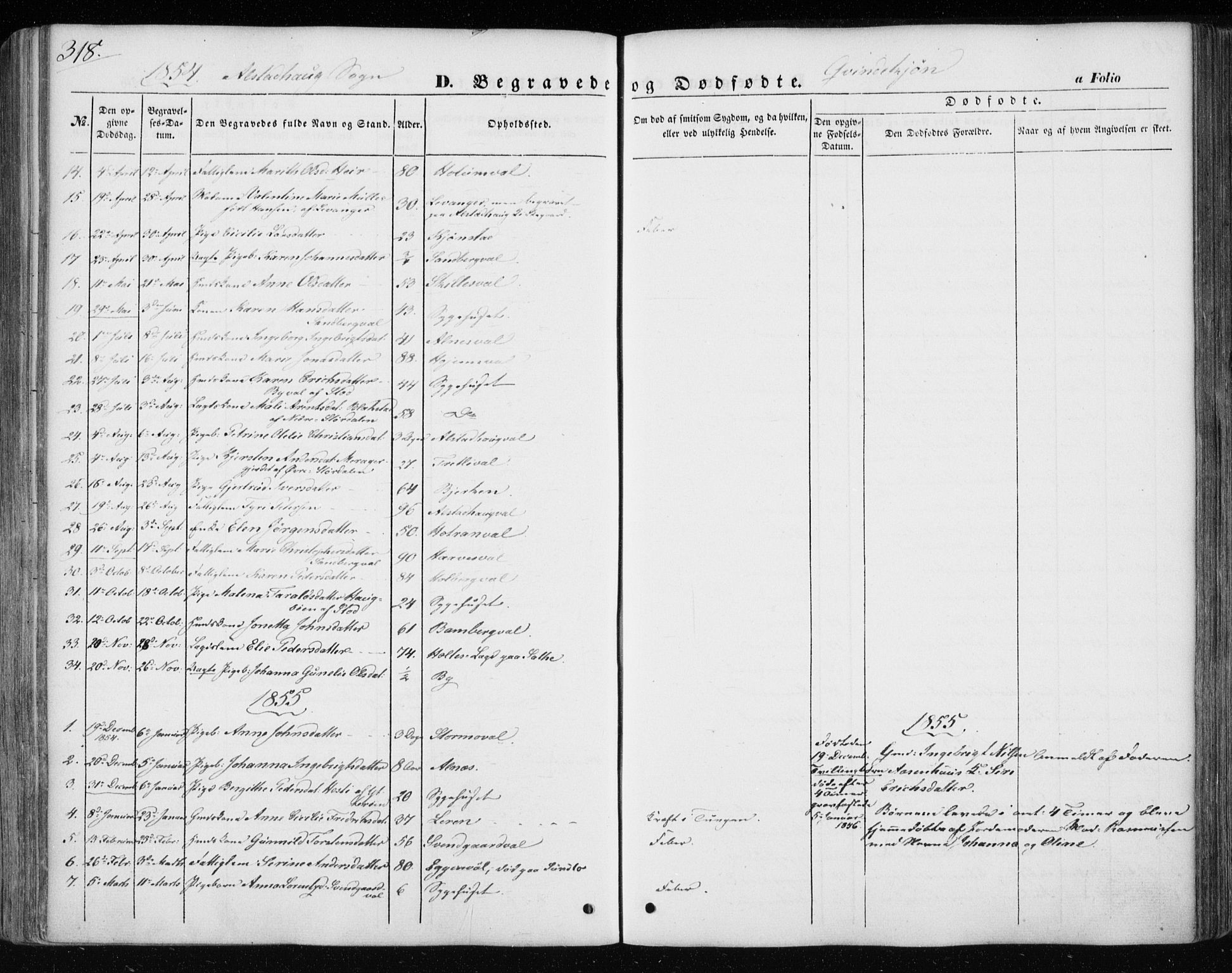 Ministerialprotokoller, klokkerbøker og fødselsregistre - Nord-Trøndelag, SAT/A-1458/717/L0154: Parish register (official) no. 717A07 /1, 1850-1862, p. 318