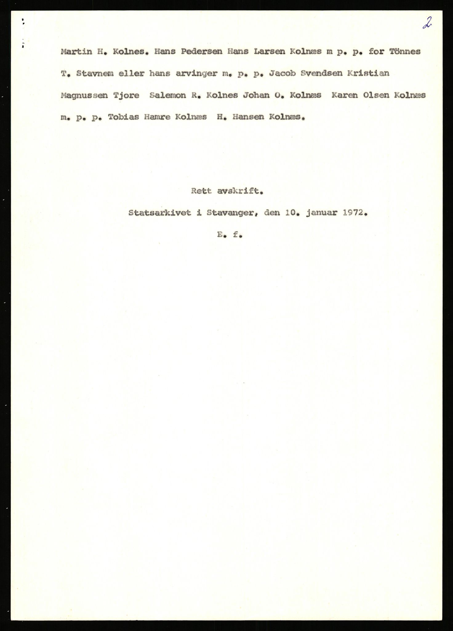 Statsarkivet i Stavanger, AV/SAST-A-101971/03/Y/Yj/L0048: Avskrifter sortert etter gårdsnavn: Kluge - Kristianslyst, 1750-1930, p. 204