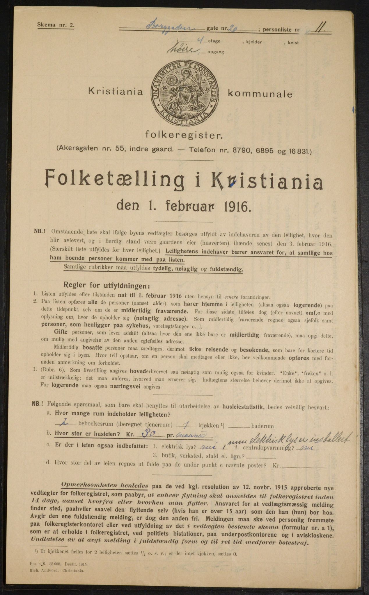 OBA, Municipal Census 1916 for Kristiania, 1916, p. 8101