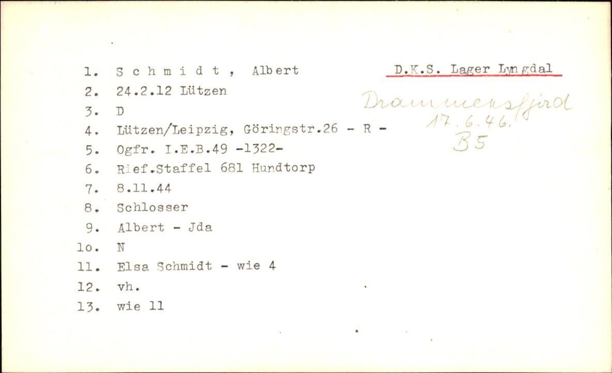 Hjemsendte tyskere , AV/RA-RAFA-6487/D/Db/L0024: Schmidt-Schulz, 1945-1947, p. 24