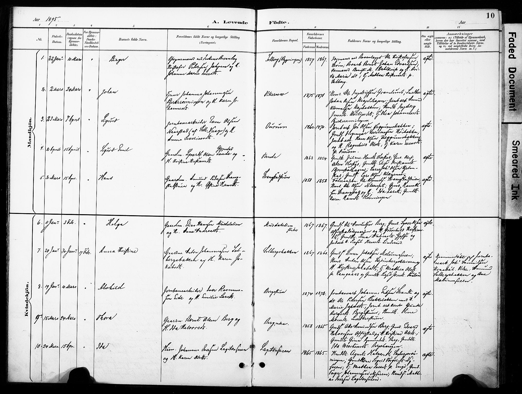 Øyer prestekontor, SAH/PREST-084/H/Ha/Haa/L0011: Parish register (official) no. 11, 1894-1905, p. 10