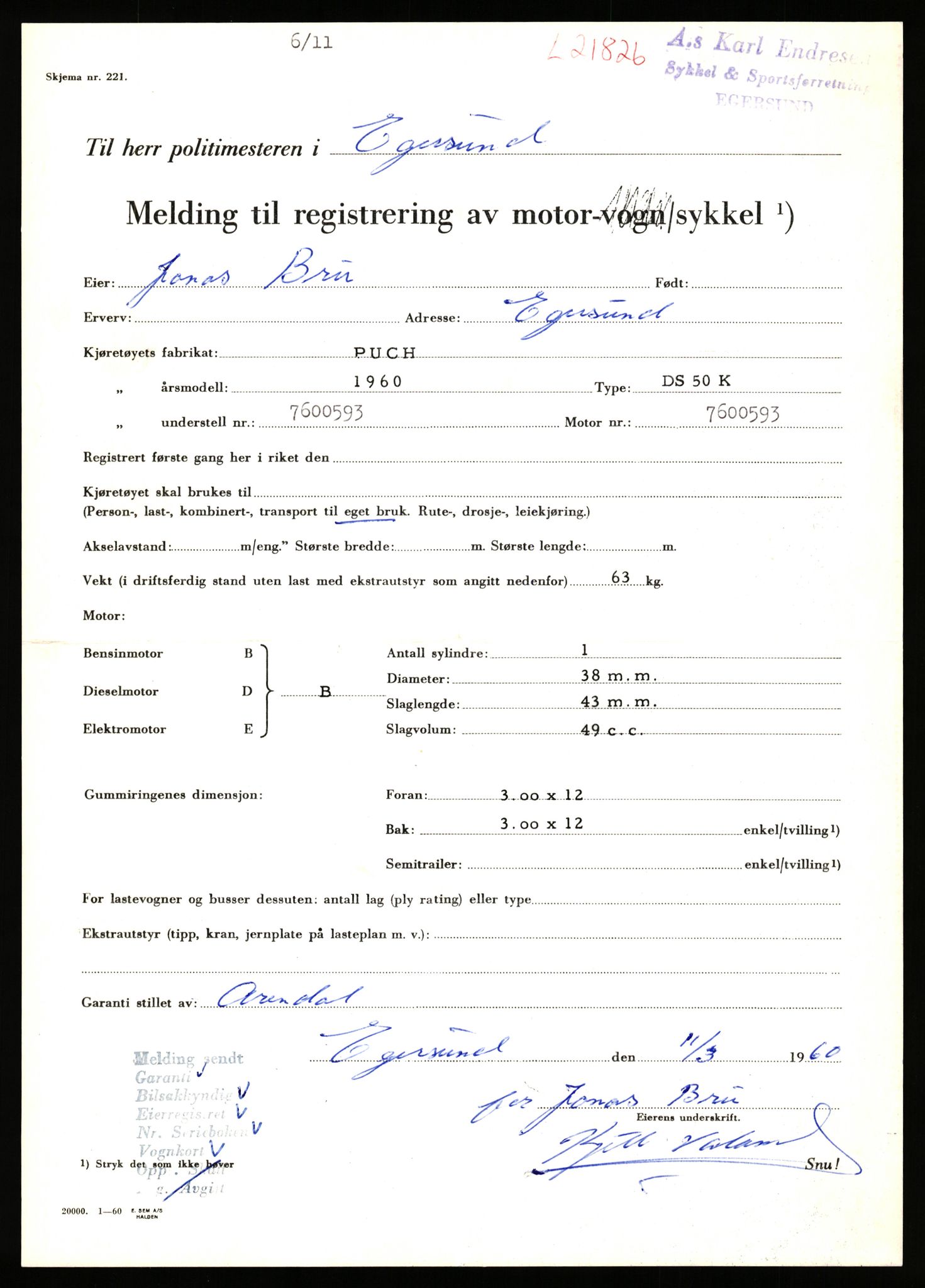 Stavanger trafikkstasjon, SAST/A-101942/0/F/L0038: L-21500 - L-22252, 1930-1971, p. 1111