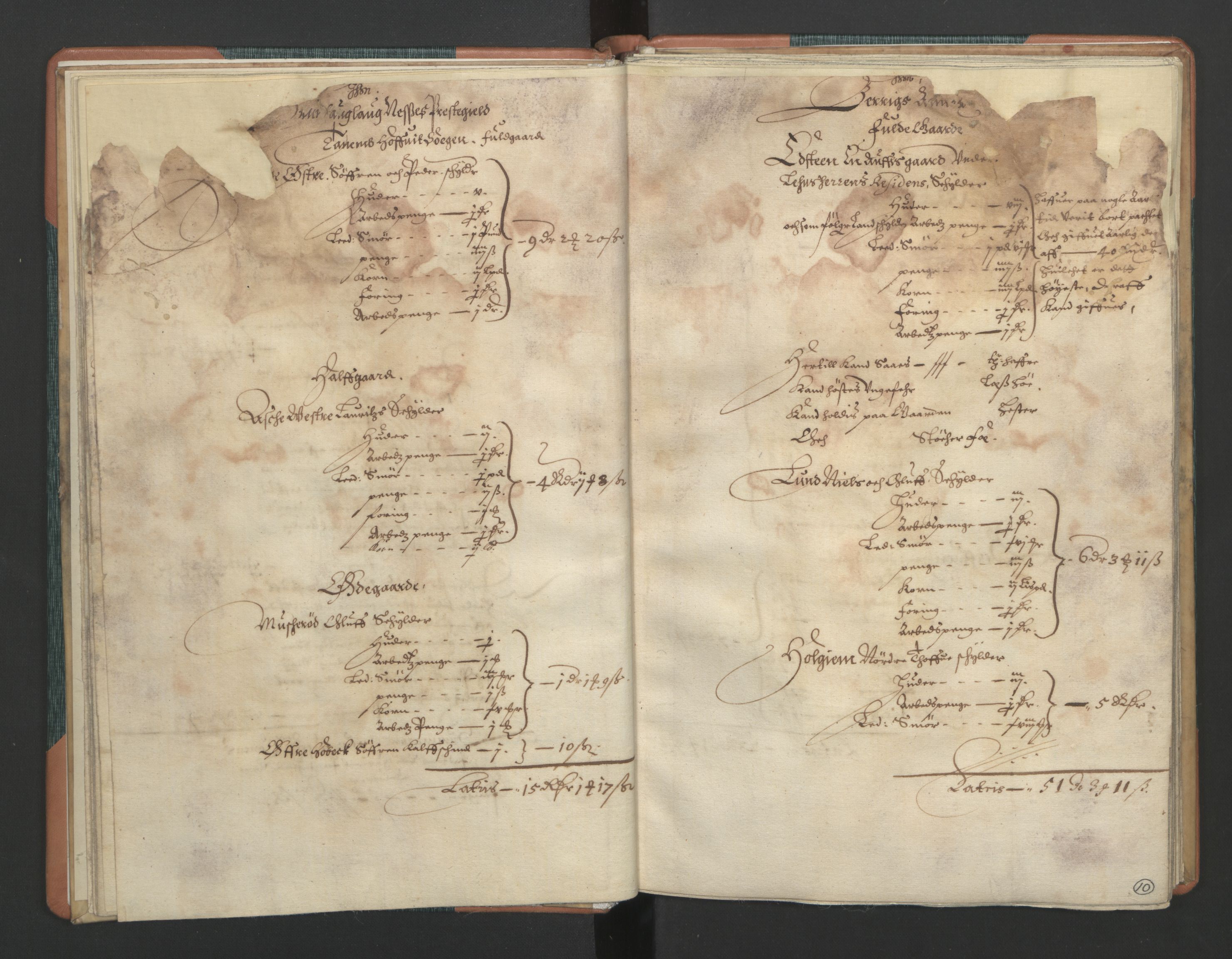 Rentekammeret inntil 1814, Realistisk ordnet avdeling, RA/EA-4070/L/L0015/0002: Tønsberg lagdømme. Brunla len: / Brunla len. Kronens jordebok, 1661, p. 9b-10a