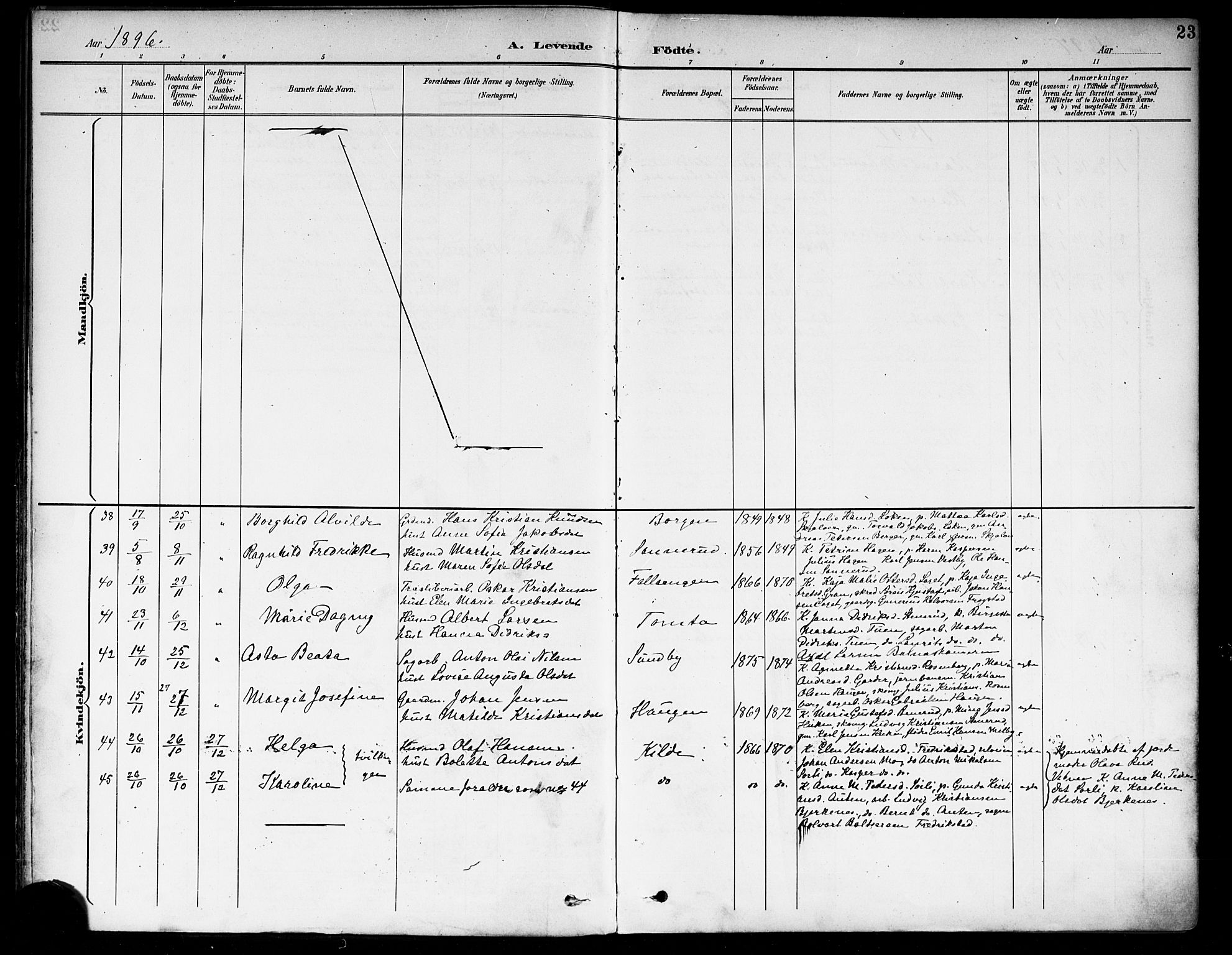 Fet prestekontor Kirkebøker, AV/SAO-A-10370a/F/Fa/L0015: Parish register (official) no. I 15, 1892-1904, p. 23