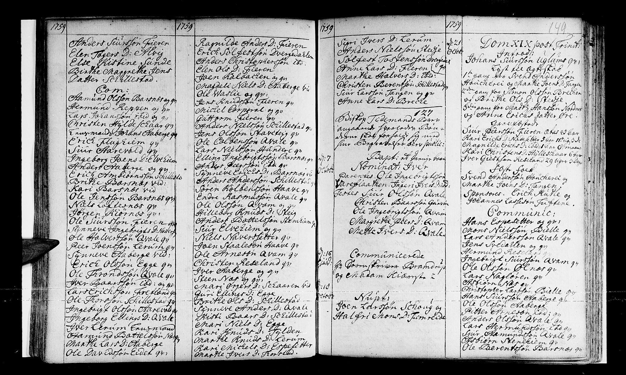 Sogndal sokneprestembete, AV/SAB-A-81301/H/Haa/Haaa/L0003: Parish register (official) no. A 3, 1747-1768, p. 149