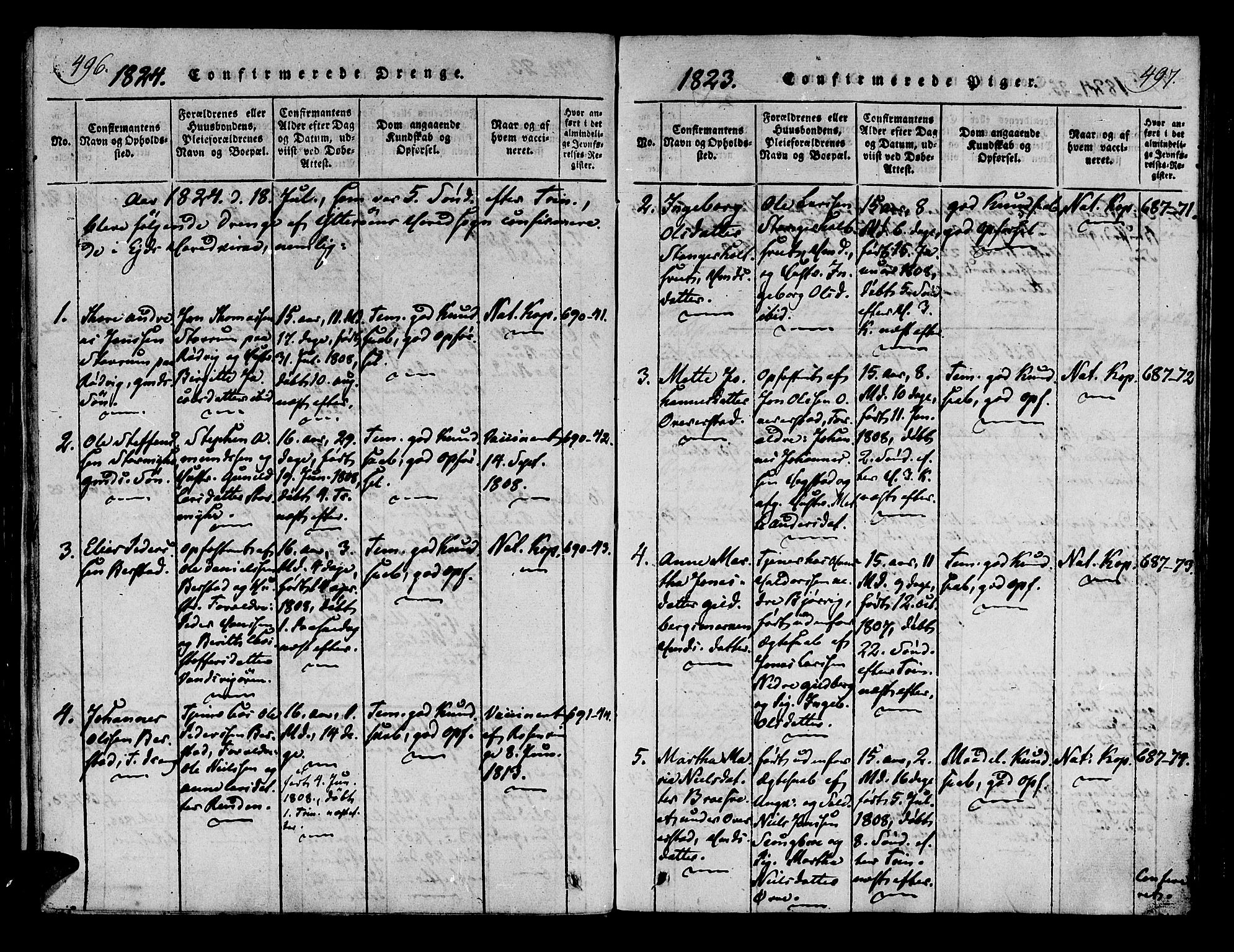 Ministerialprotokoller, klokkerbøker og fødselsregistre - Nord-Trøndelag, SAT/A-1458/722/L0217: Parish register (official) no. 722A04, 1817-1842, p. 496-497