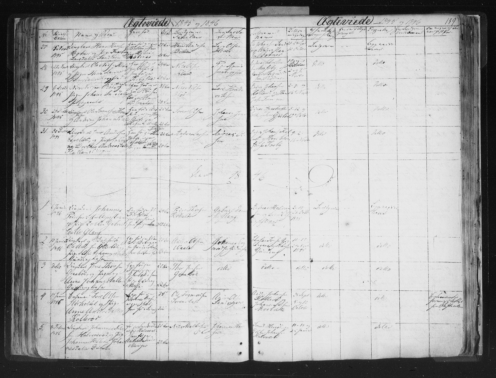 Aremark prestekontor Kirkebøker, AV/SAO-A-10899/F/Fc/L0002: Parish register (official) no. III 2, 1834-1849, p. 159