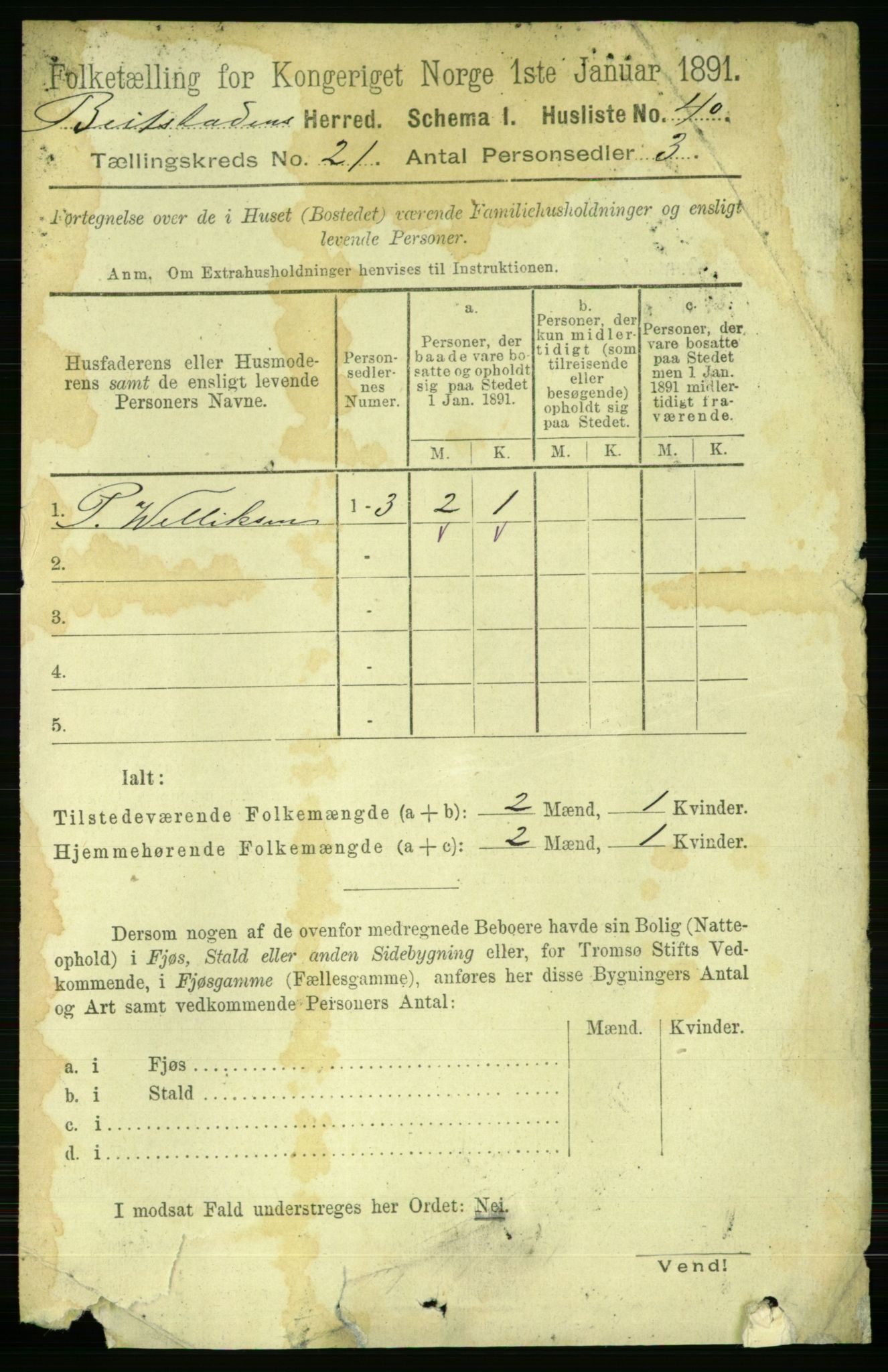 RA, 1891 census for 1727 Beitstad, 1891, p. 5420