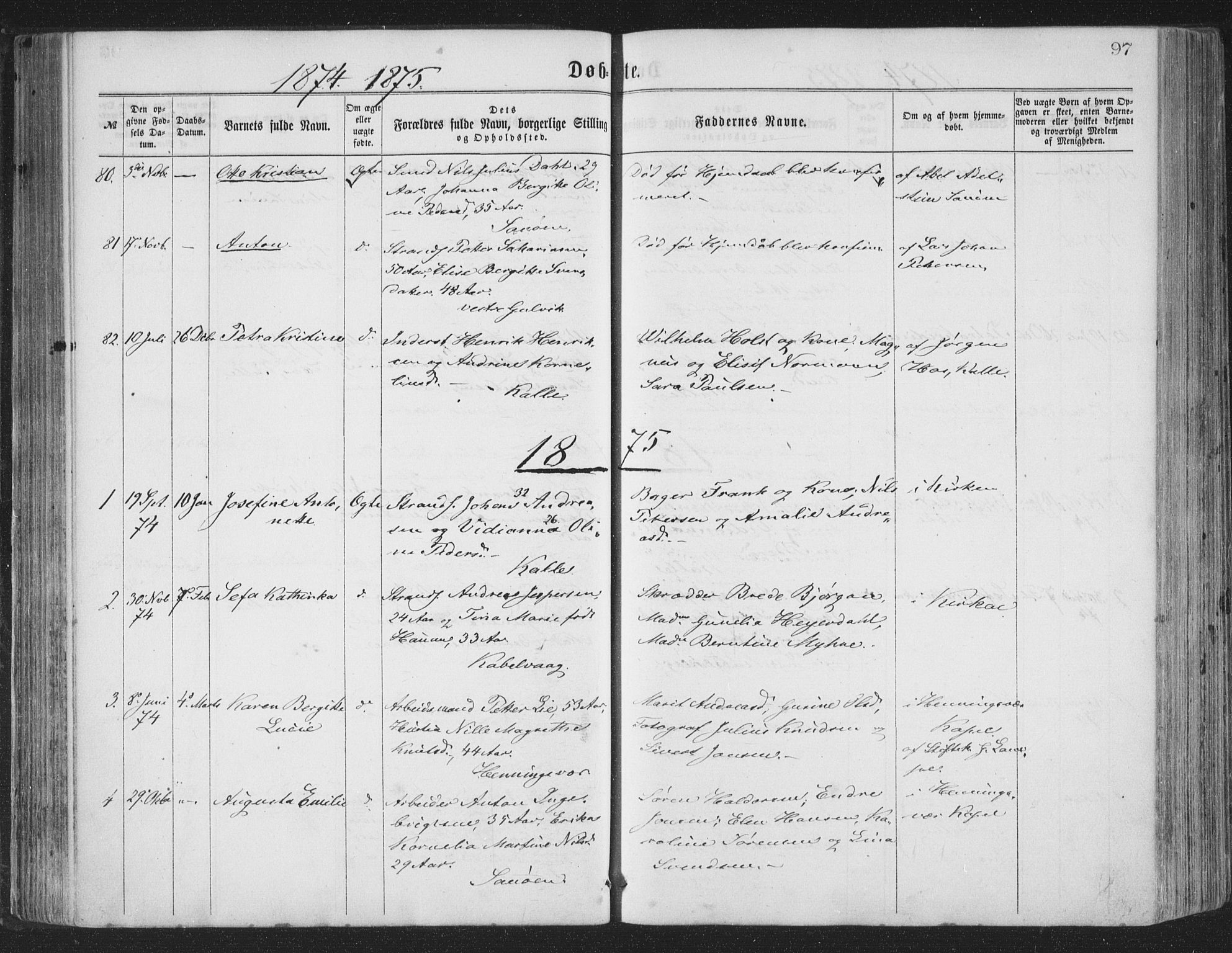 Ministerialprotokoller, klokkerbøker og fødselsregistre - Nordland, SAT/A-1459/874/L1057: Parish register (official) no. 874A01, 1866-1877, p. 97