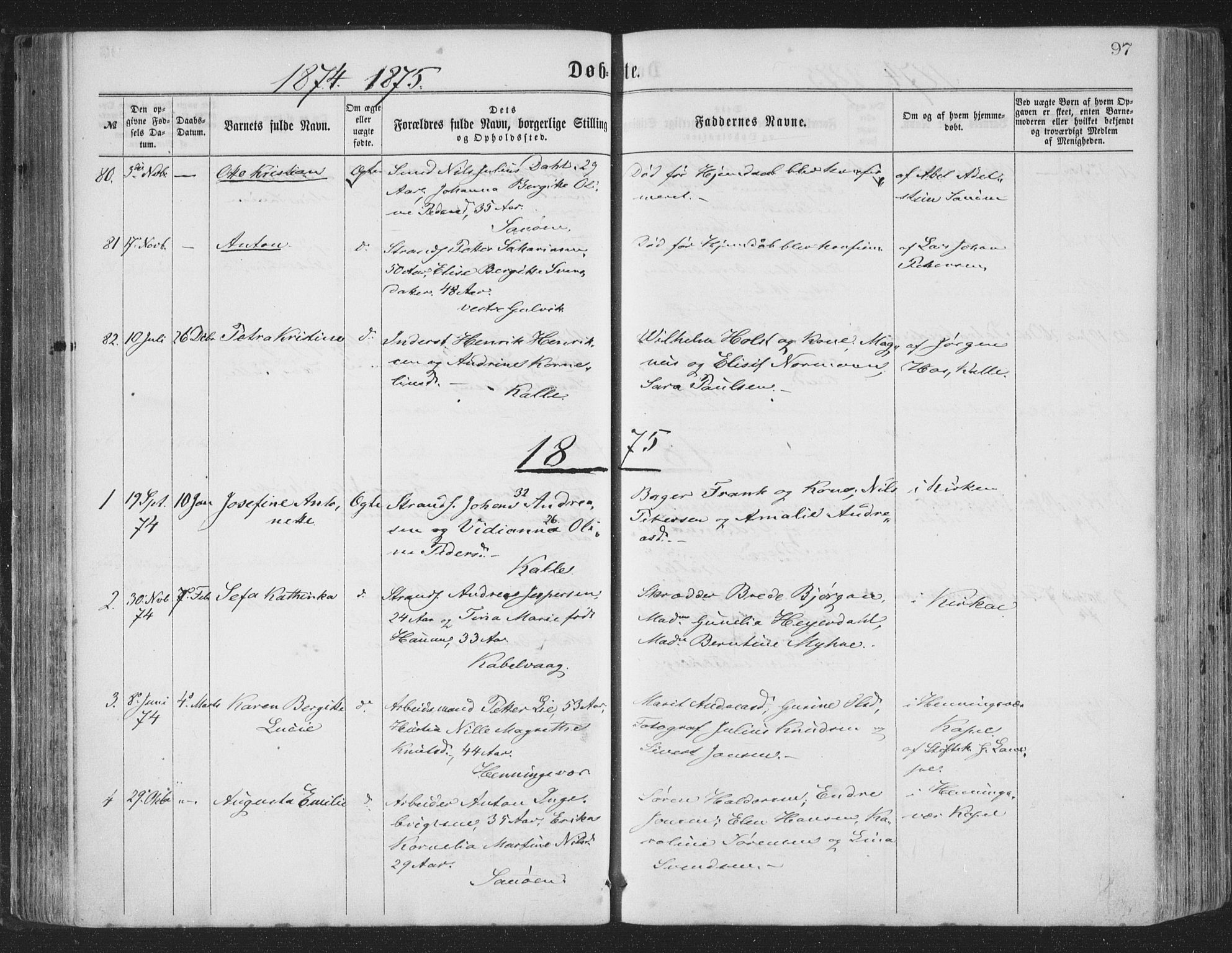 Ministerialprotokoller, klokkerbøker og fødselsregistre - Nordland, AV/SAT-A-1459/874/L1057: Parish register (official) no. 874A01, 1866-1877, p. 97