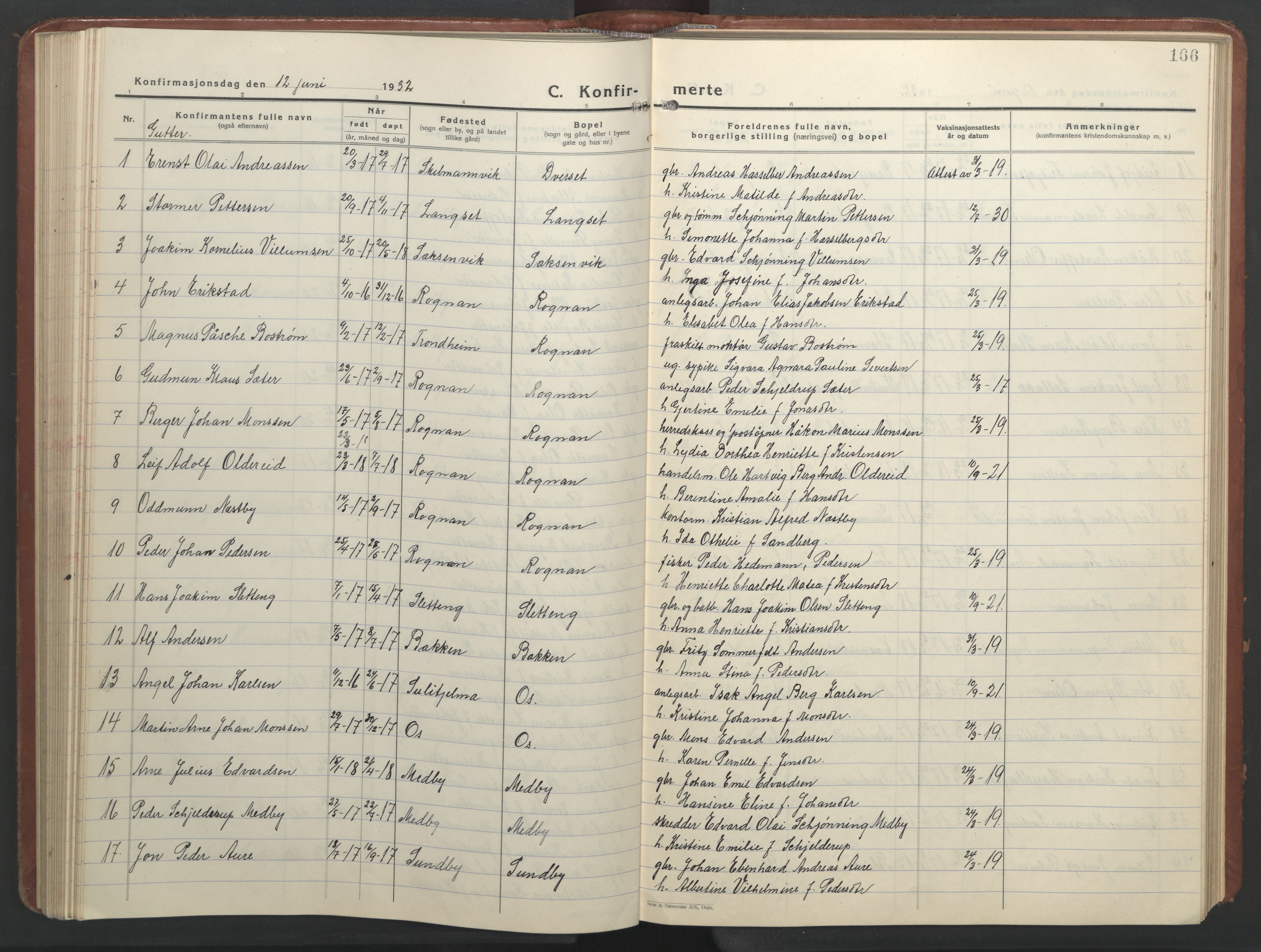 Ministerialprotokoller, klokkerbøker og fødselsregistre - Nordland, SAT/A-1459/847/L0680: Parish register (copy) no. 847C08, 1930-1947, p. 166