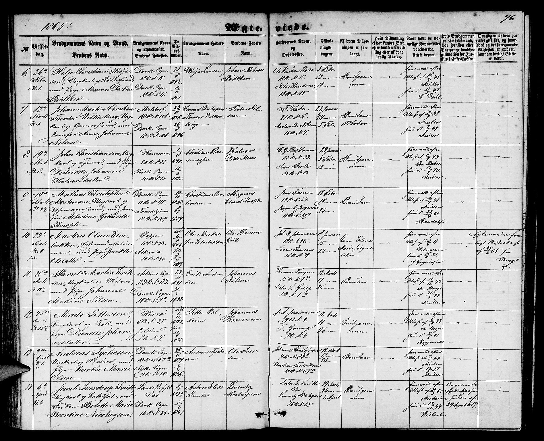 Domkirken sokneprestembete, AV/SAB-A-74801/H/Hab/L0030: Parish register (copy) no. D 2, 1857-1876, p. 76