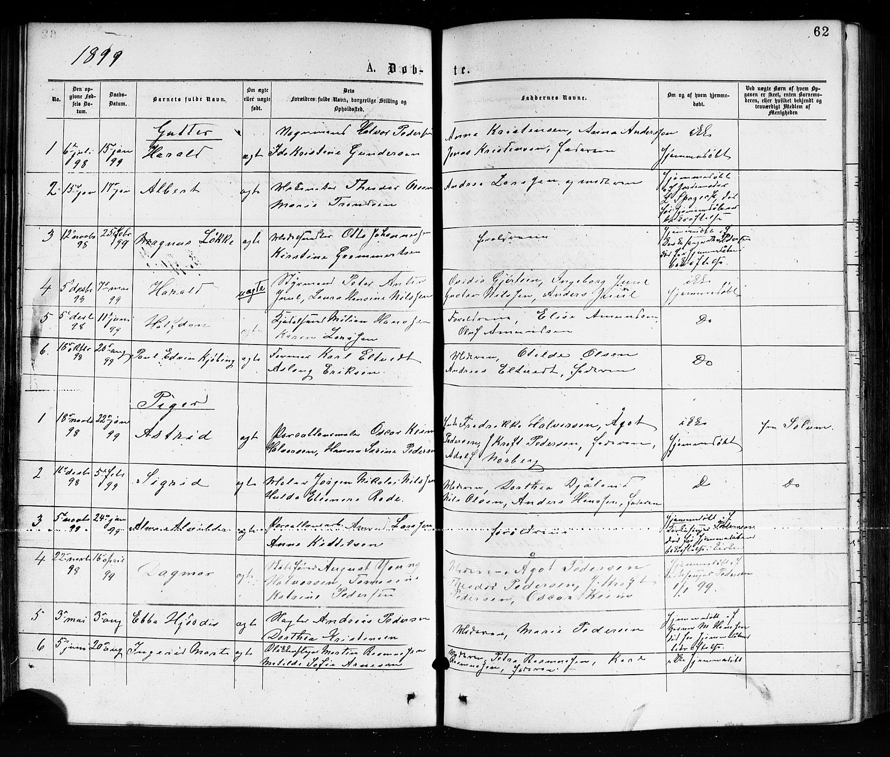 Porsgrunn kirkebøker , SAKO/A-104/G/Ga/L0003: Parish register (copy) no. I 3, 1877-1915, p. 62