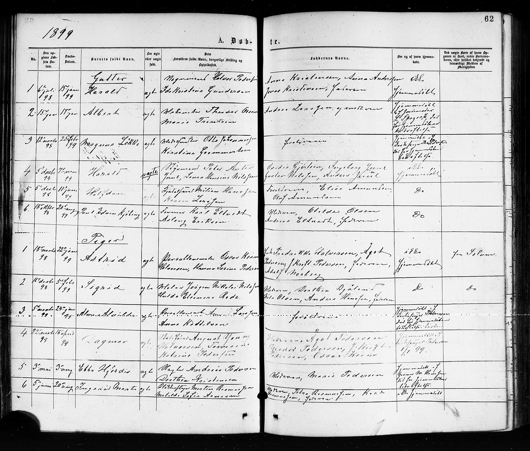Porsgrunn kirkebøker , AV/SAKO-A-104/G/Ga/L0003: Parish register (copy) no. I 3, 1877-1915, p. 62