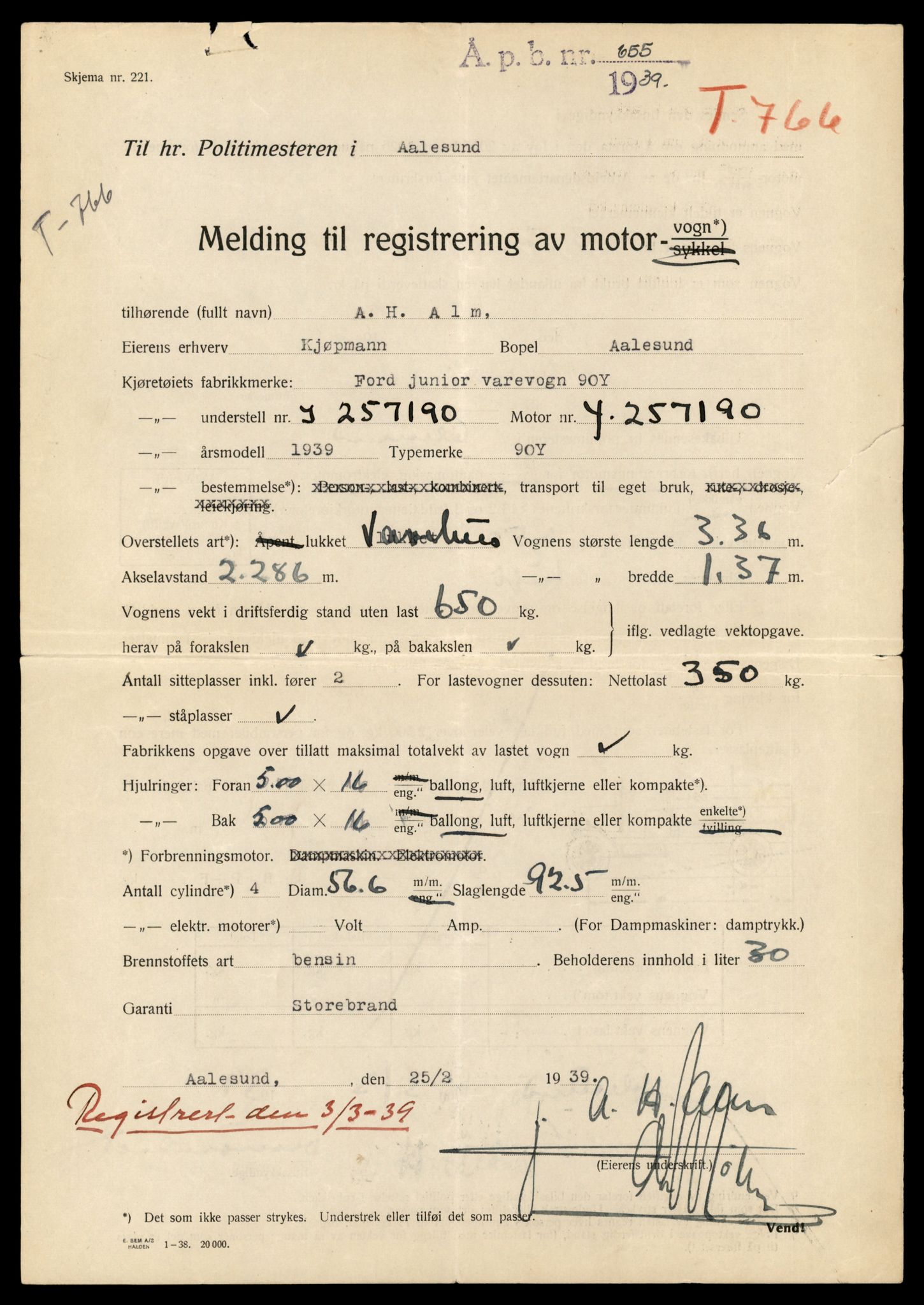 Møre og Romsdal vegkontor - Ålesund trafikkstasjon, AV/SAT-A-4099/F/Fe/L0035: Registreringskort for kjøretøy T 12653 - T 12829, 1927-1998, p. 976