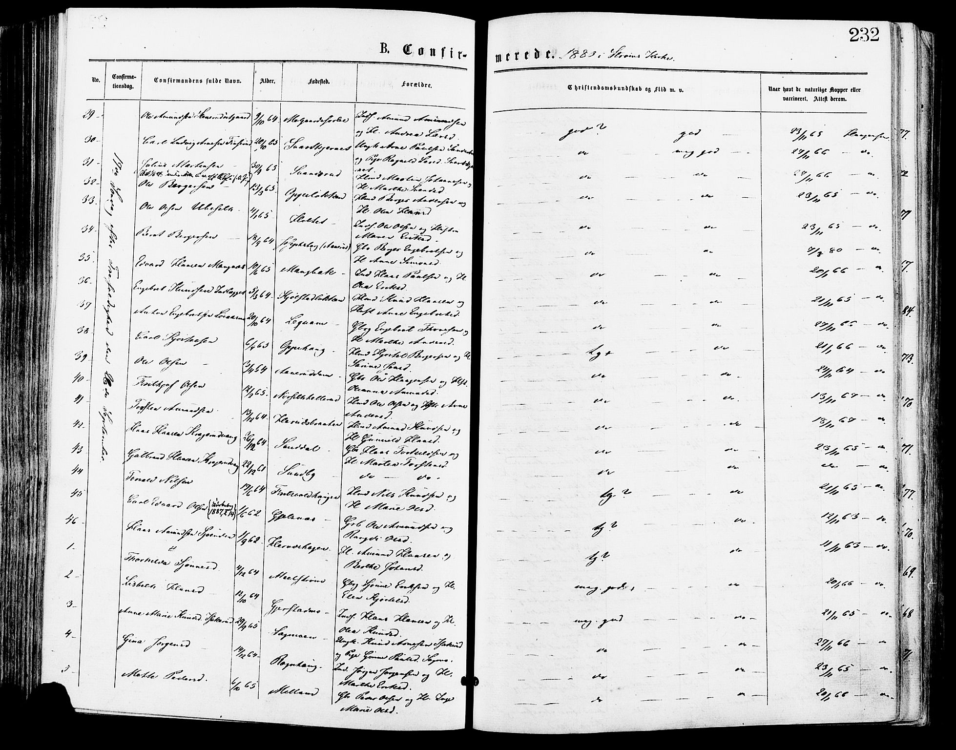 Sør-Odal prestekontor, AV/SAH-PREST-030/H/Ha/Haa/L0005: Parish register (official) no. 5, 1876-1885, p. 232