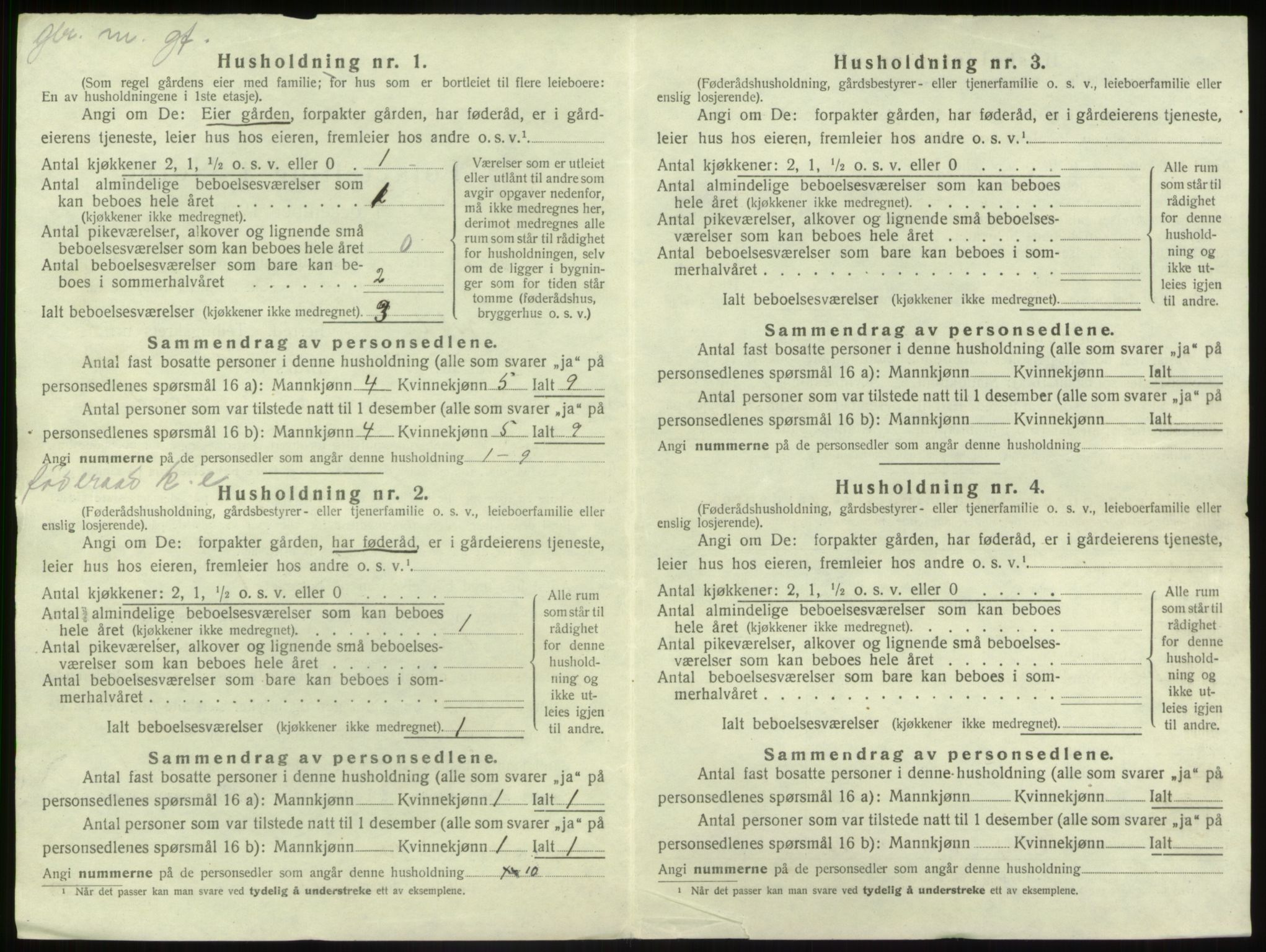 SAB, 1920 census for Jølster, 1920, p. 54