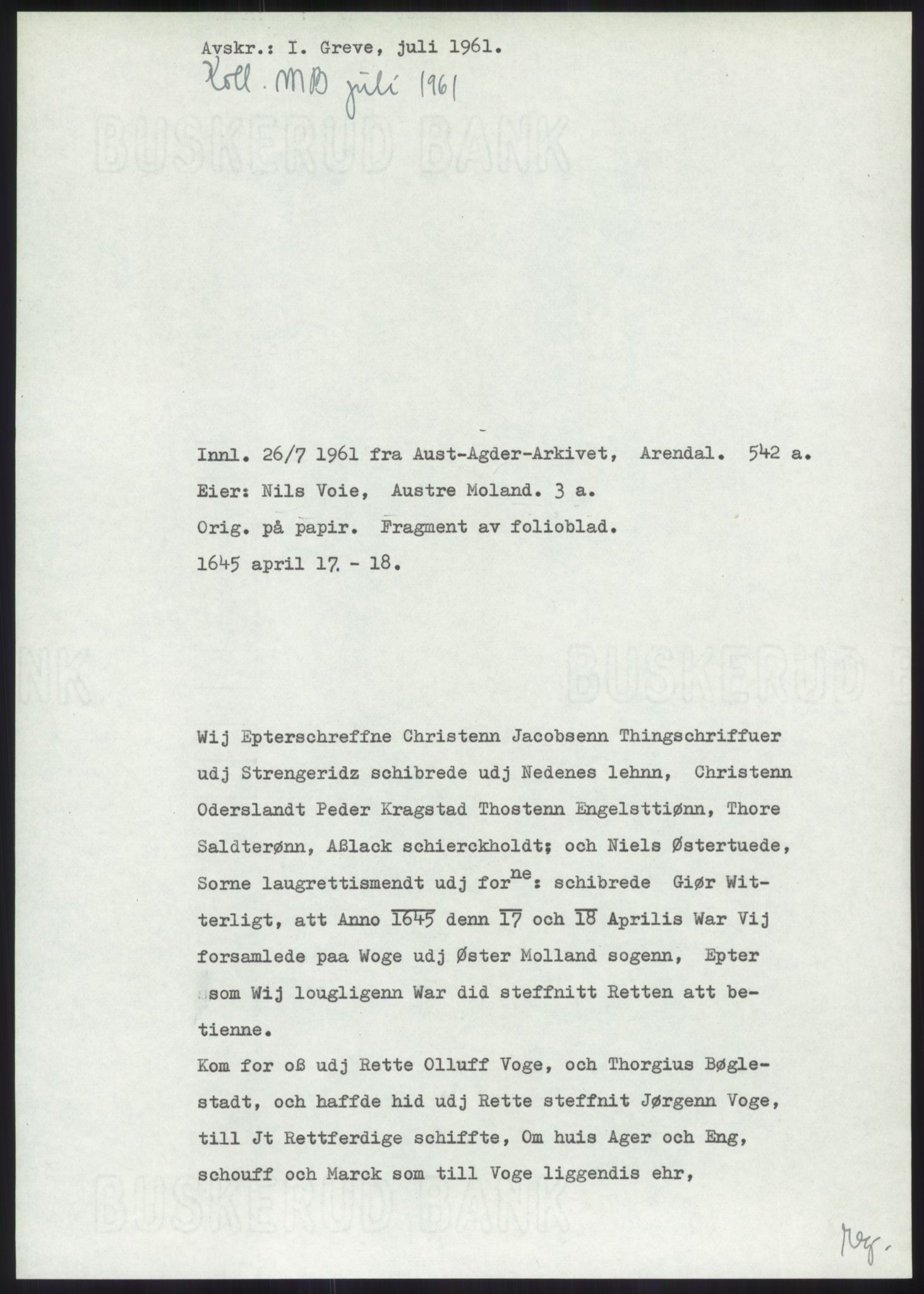 Samlinger til kildeutgivelse, Diplomavskriftsamlingen, RA/EA-4053/H/Ha, p. 386