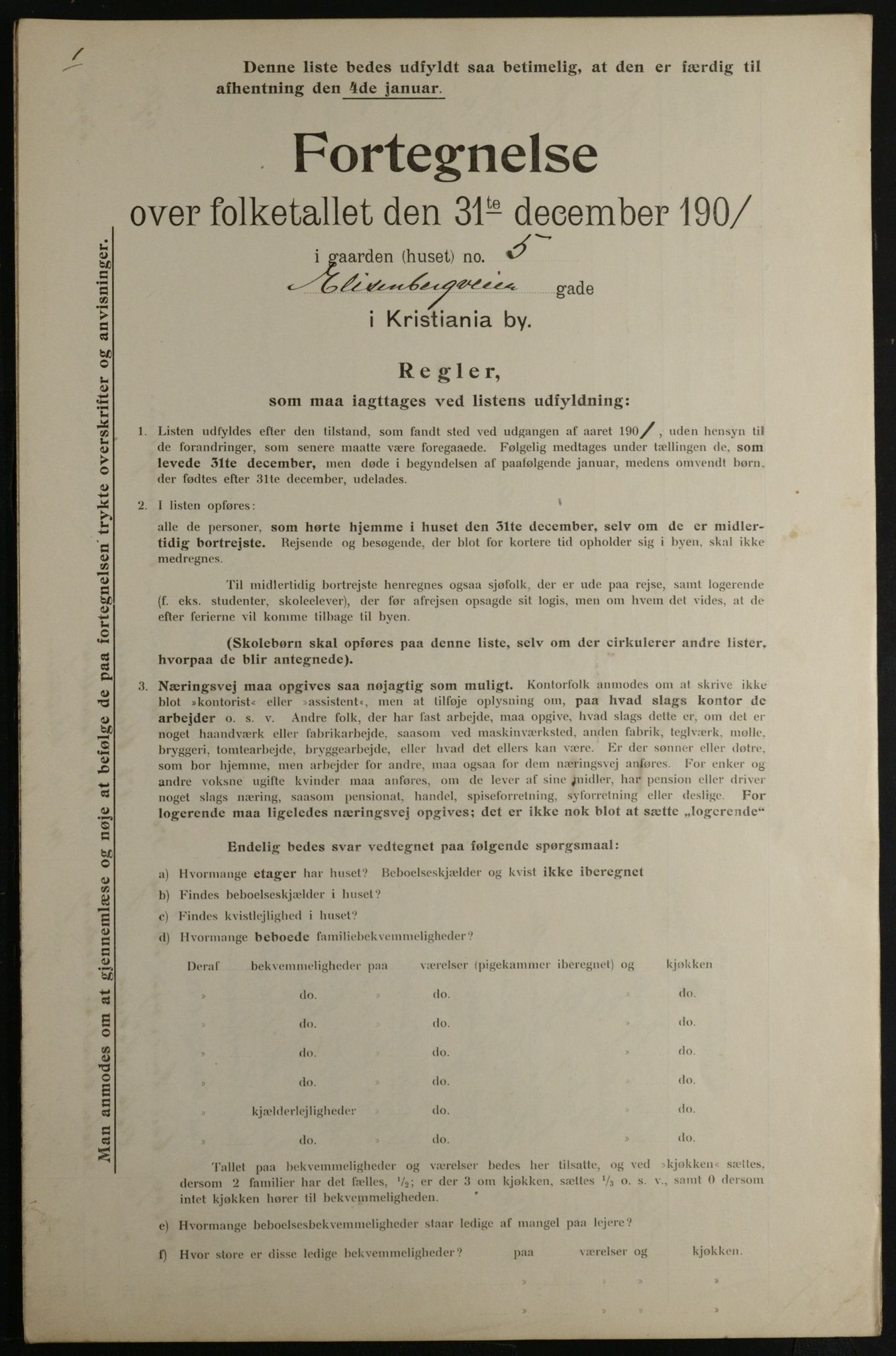 OBA, Municipal Census 1901 for Kristiania, 1901, p. 3260