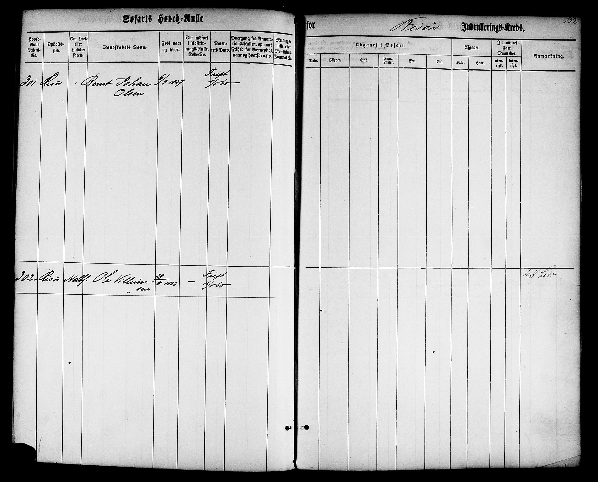 Risør mønstringskrets, AV/SAK-2031-0010/F/Fb/L0001: Hovedrulle nr 1-574 uten register, D-2, 1860-1877, p. 157