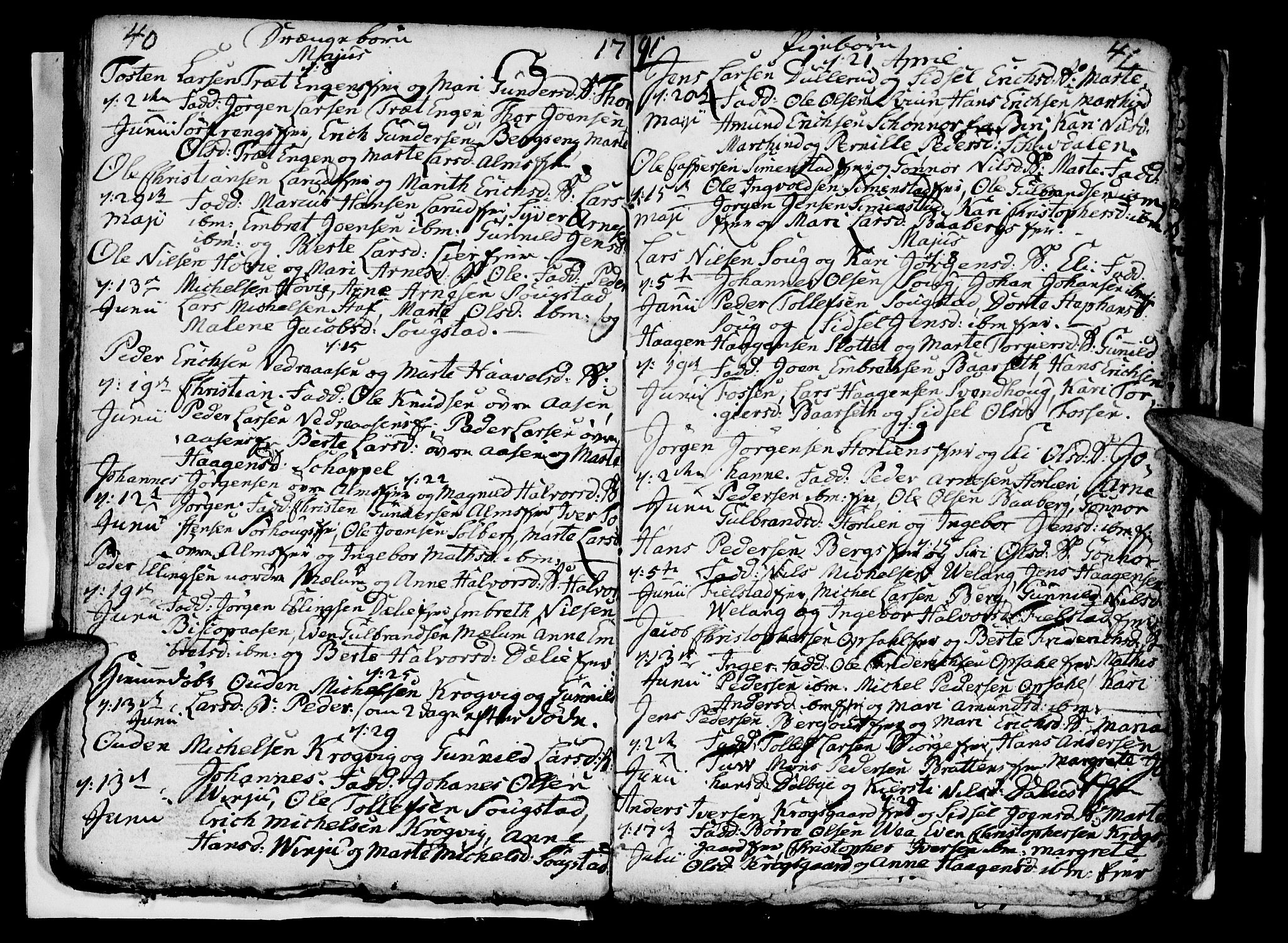 Ringsaker prestekontor, SAH/PREST-014/I/Ia/L0005/0005: Parish register draft no. 1E, 1790-1792, p. 40-41