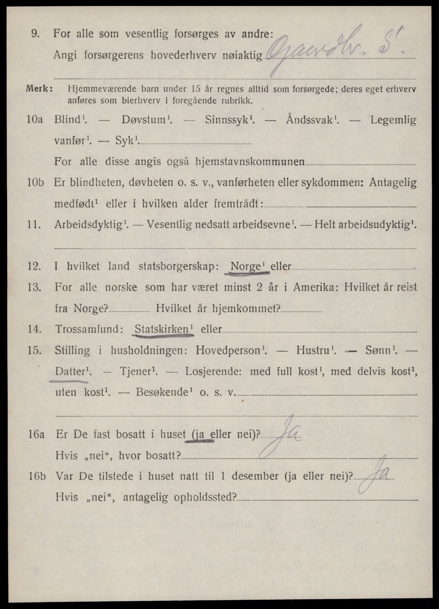 SAT, 1920 census for Stranda, 1920, p. 1114