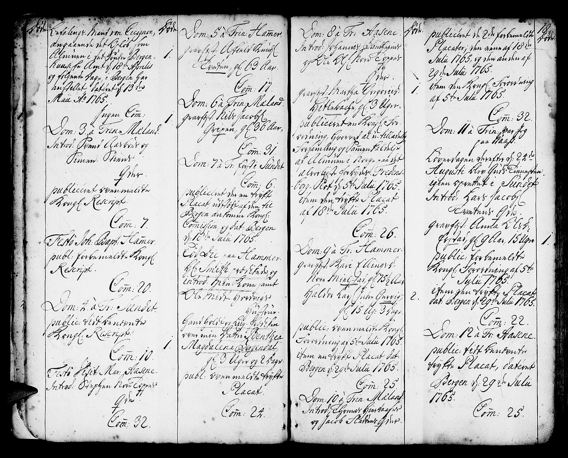 Hamre sokneprestembete, SAB/A-75501/H/Ha/Haa/Haaa/L0007: Parish register (official) no. A 7, 1762-1777, p. 18