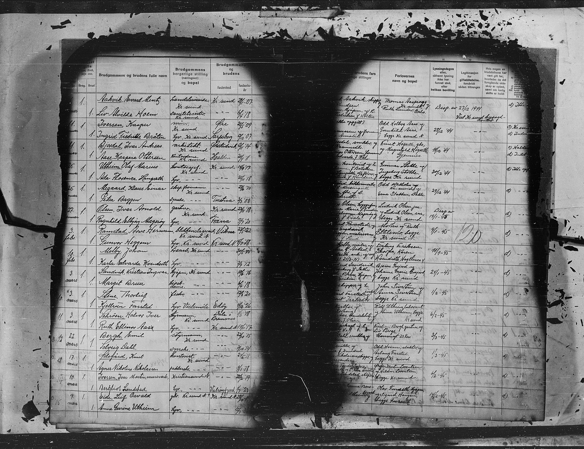 Kristiansund sokneprestkontor, AV/SAT-A-1068/1/I/I1: Parish register (official) no. 8d, 1932-1946, p. 120