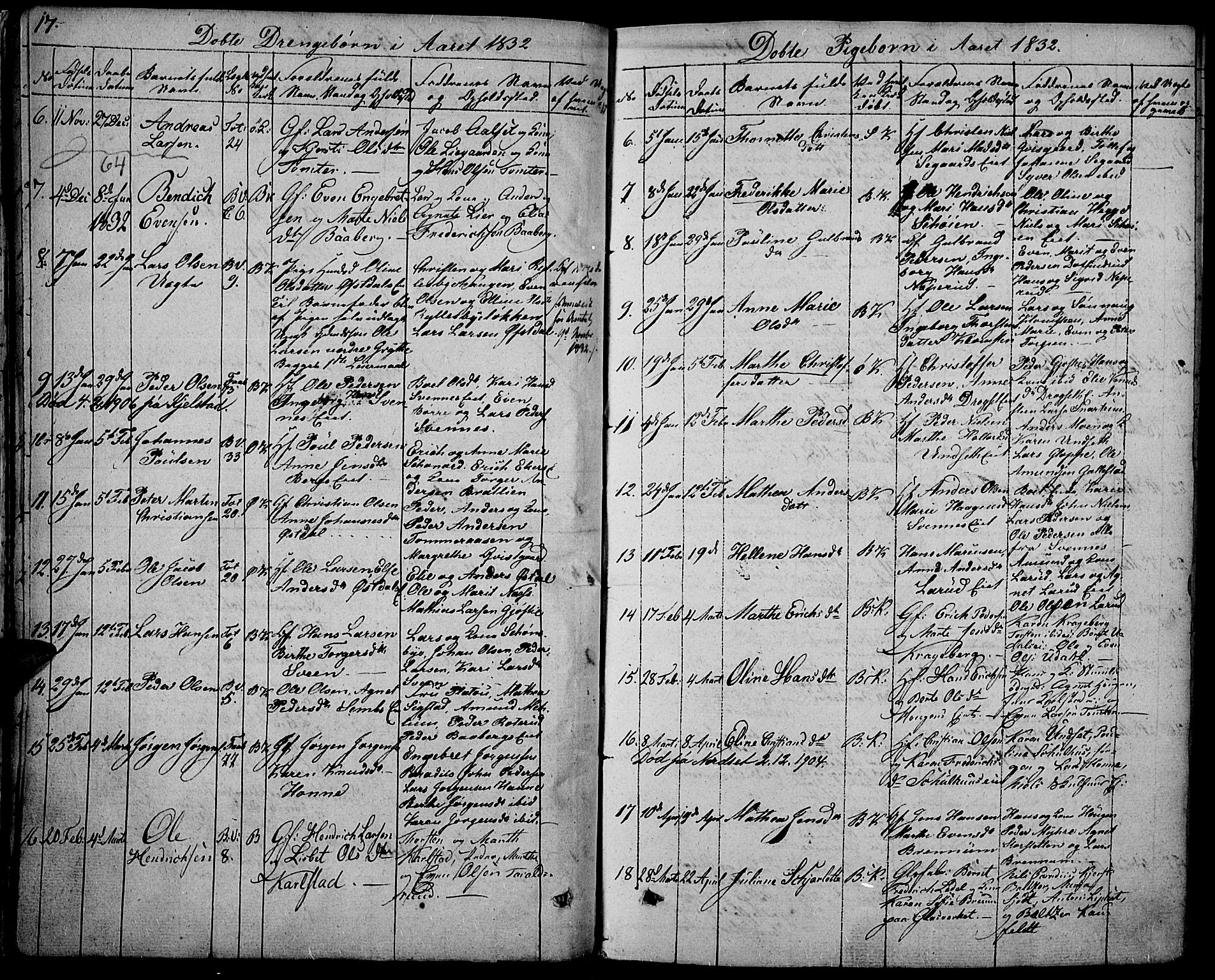 Biri prestekontor, SAH/PREST-096/H/Ha/Haa/L0004: Parish register (official) no. 4, 1829-1842, p. 17